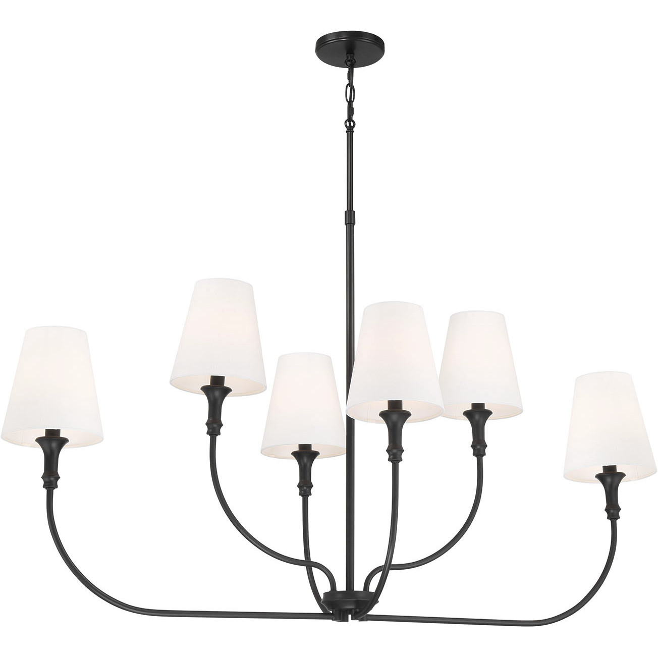 Mairbourne 6 Light 48 inch Matte Black Linear Chandelier Ceiling Light