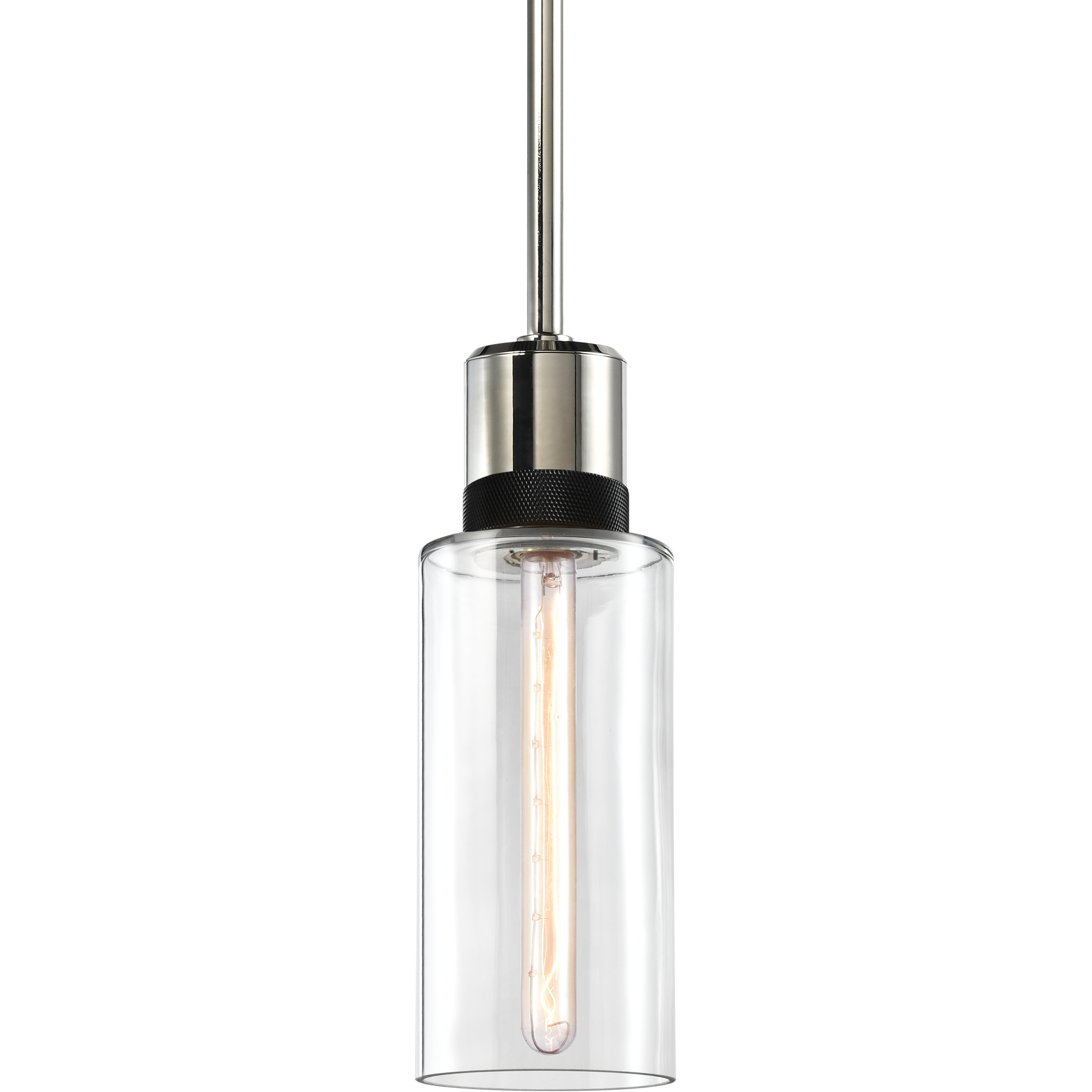 Zigrina 1 Light 5.88 inch Polished Nickel with Satin Brushed Black Pendant Ceiling Light