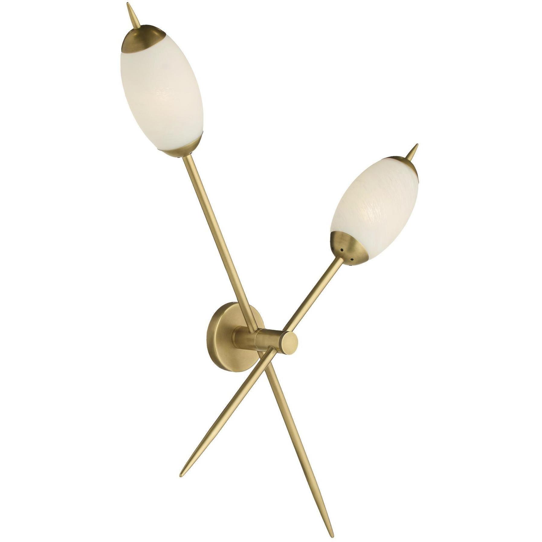 Natalia 2 Light Antique Brass Sconce Wall Light