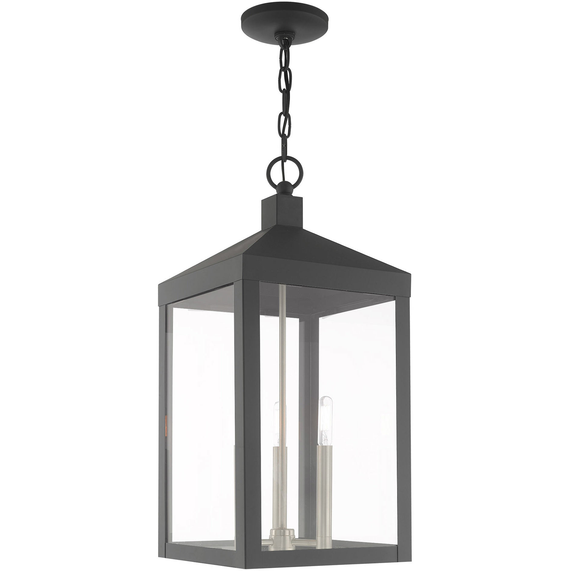 Nyack 3 Light 10.5 inch Scandinavian Gray Outdoor Pendant Lantern