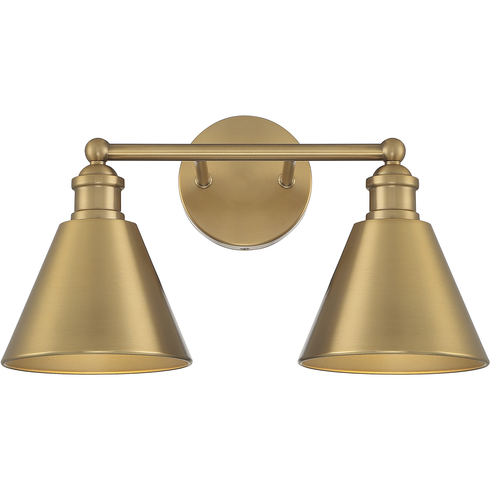 Modern Farmhouse 2 Light 17 inch Natural Brass Bathroom Vanity Light Wall Light