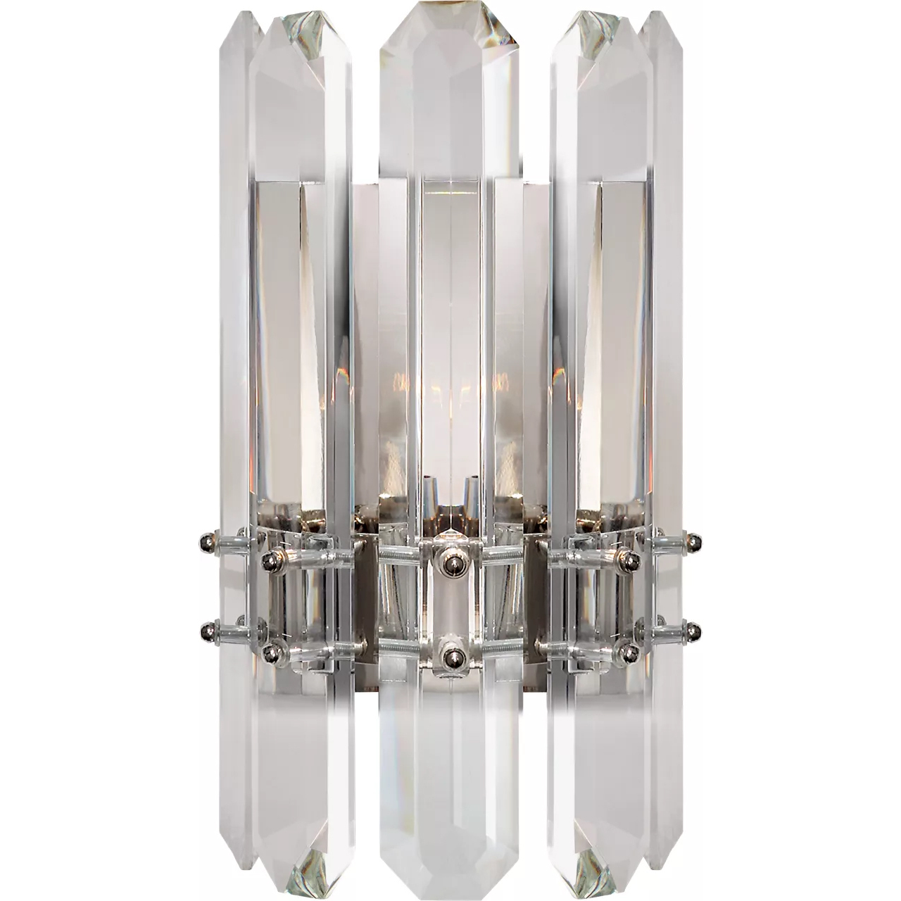 AERIN Bonnington 1 Light 6.75 inch Polished Nickel Wall Sconce Wall Light in Crystal