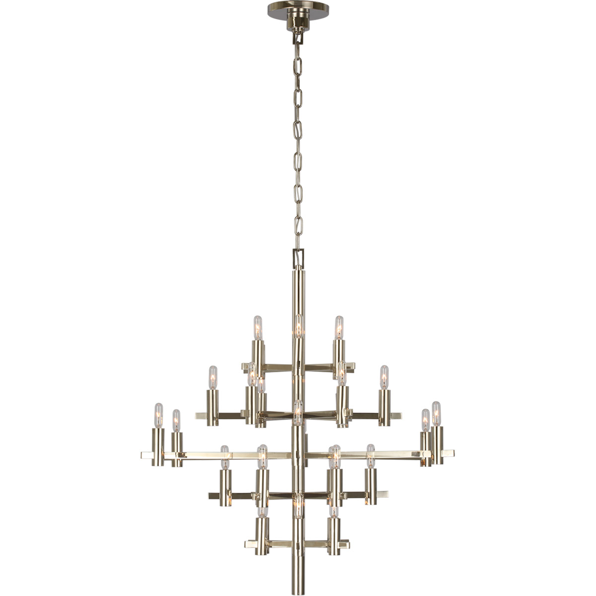 Chapman & Myers Sonnet LED 32 inch Polished Nickel Chandelier Ceiling Light in (None), Medium