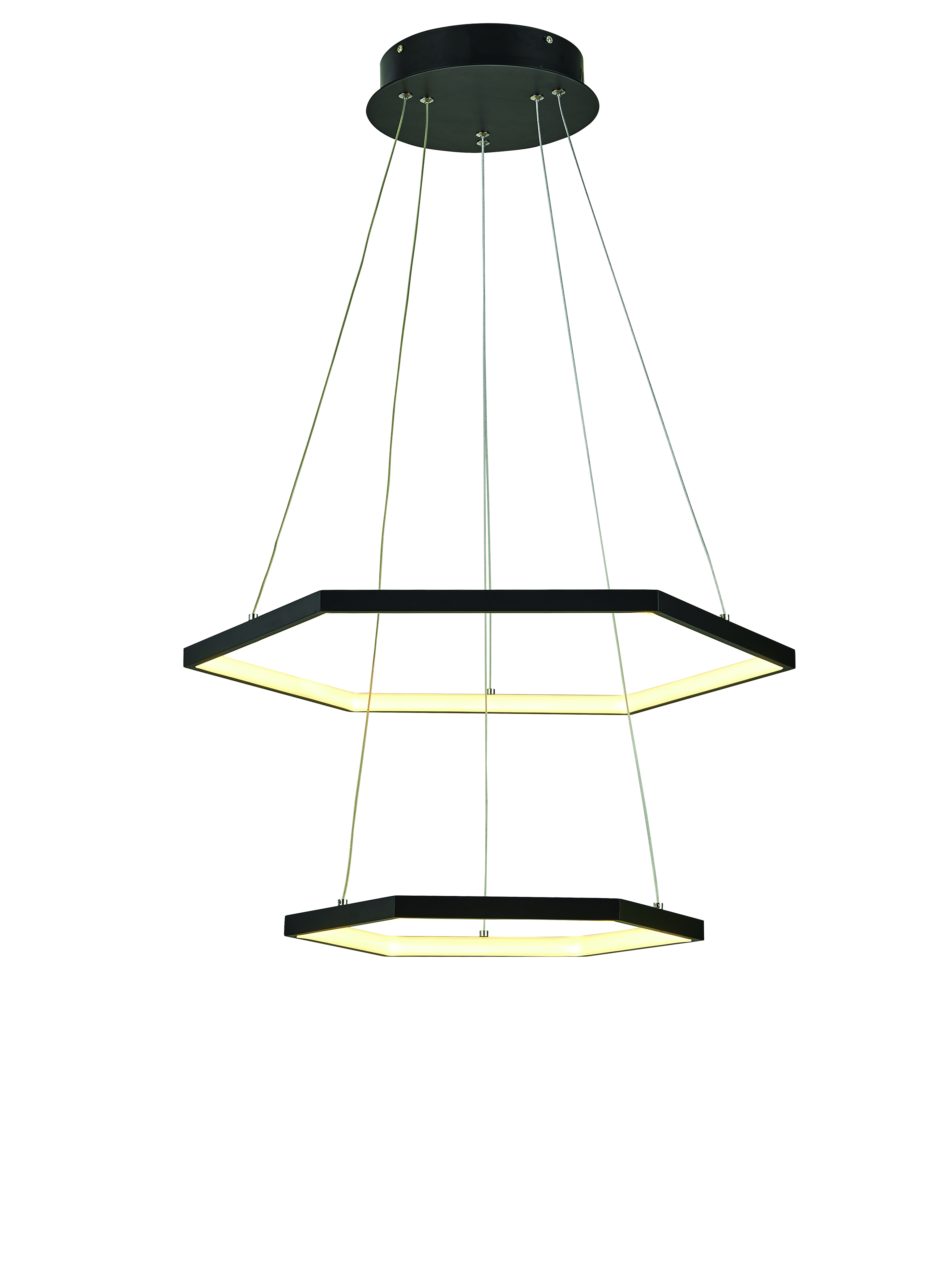 Senary LED 24 inch Black Foyer Chandelier Ceiling Light