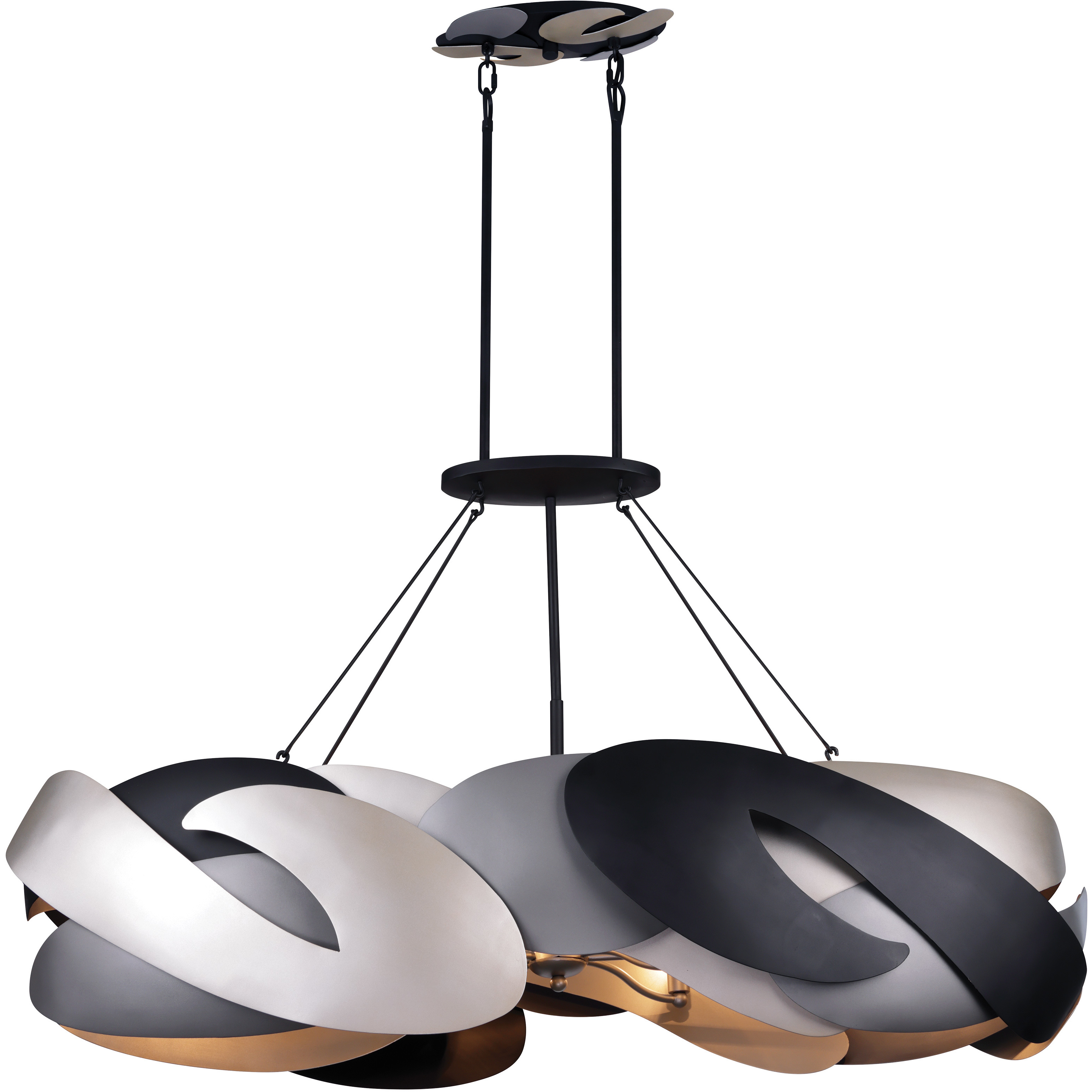 Metalo Misto 6 Light 48 inch Brass / Cola Grey / Matte Black Island Light Ceiling Light
