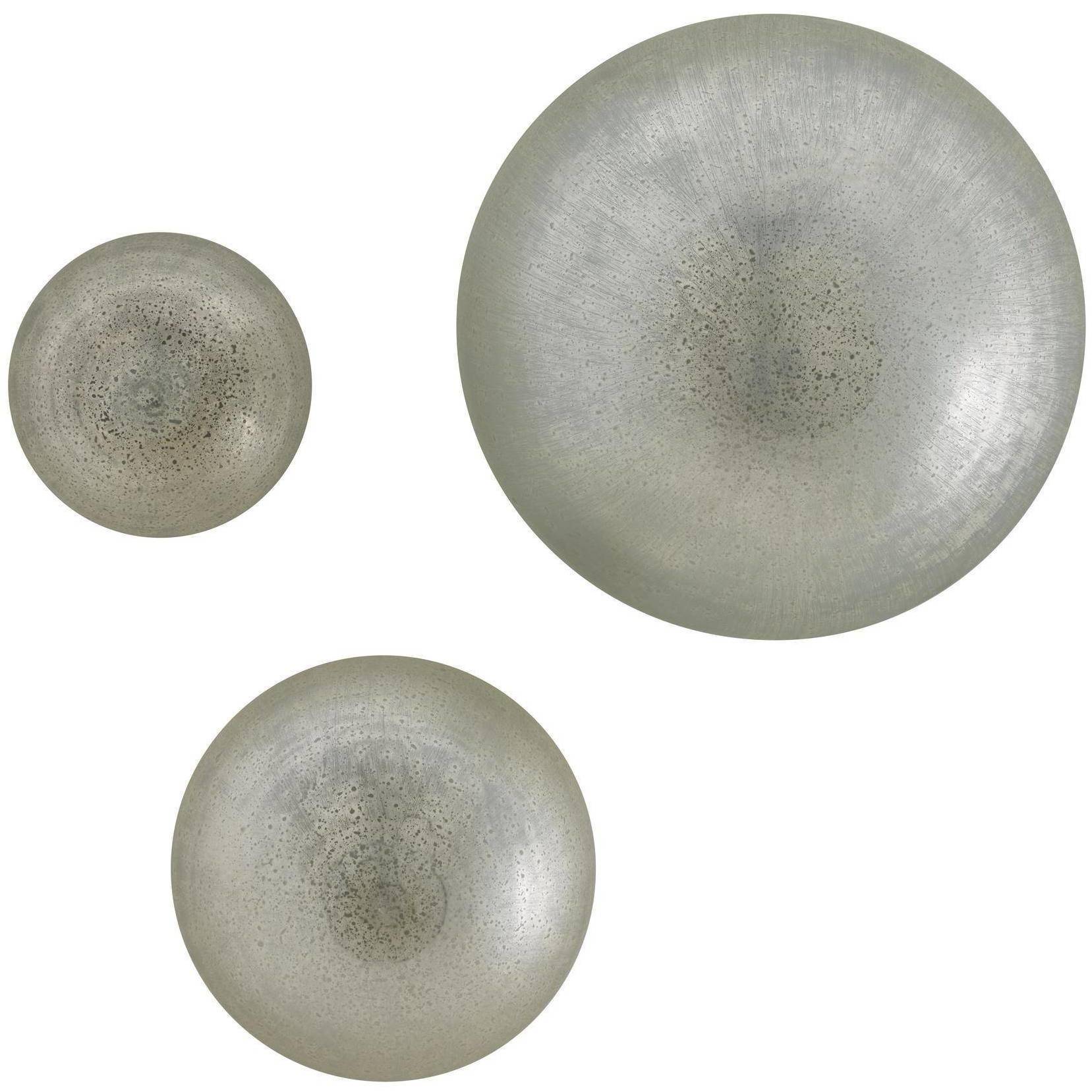 Orion Antique Mercury and Vintage Brass Wall Sculptures, Set of 3