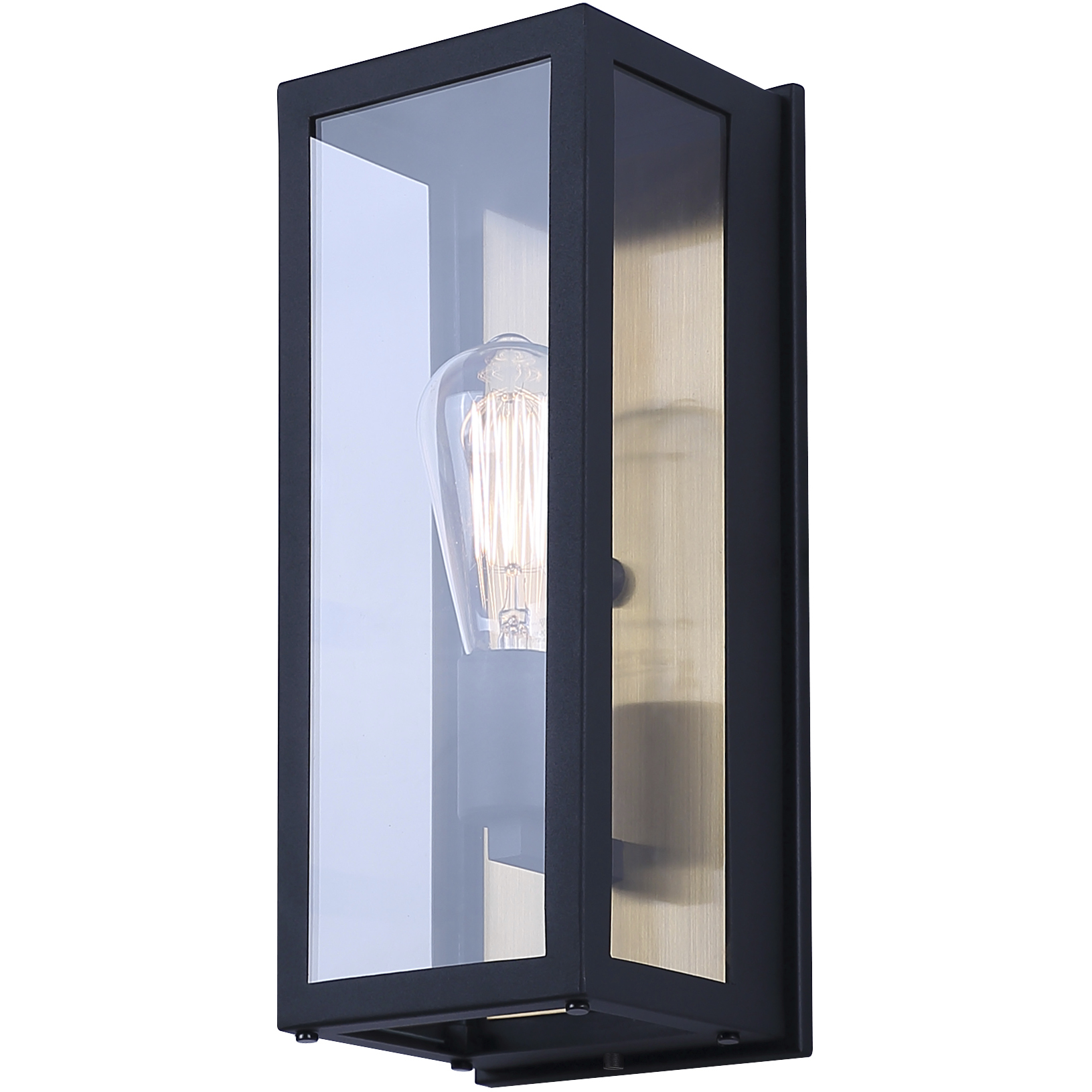 Miller 1 Light 5.5 inch Black/Gold Outdoor Lantern