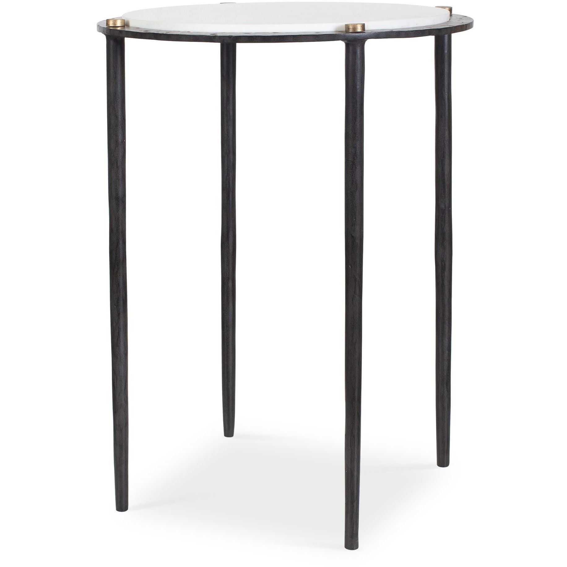 Wren 21.75 X 16.25 inch White Marble and Dark Bronze and Antique Brass Accent Table