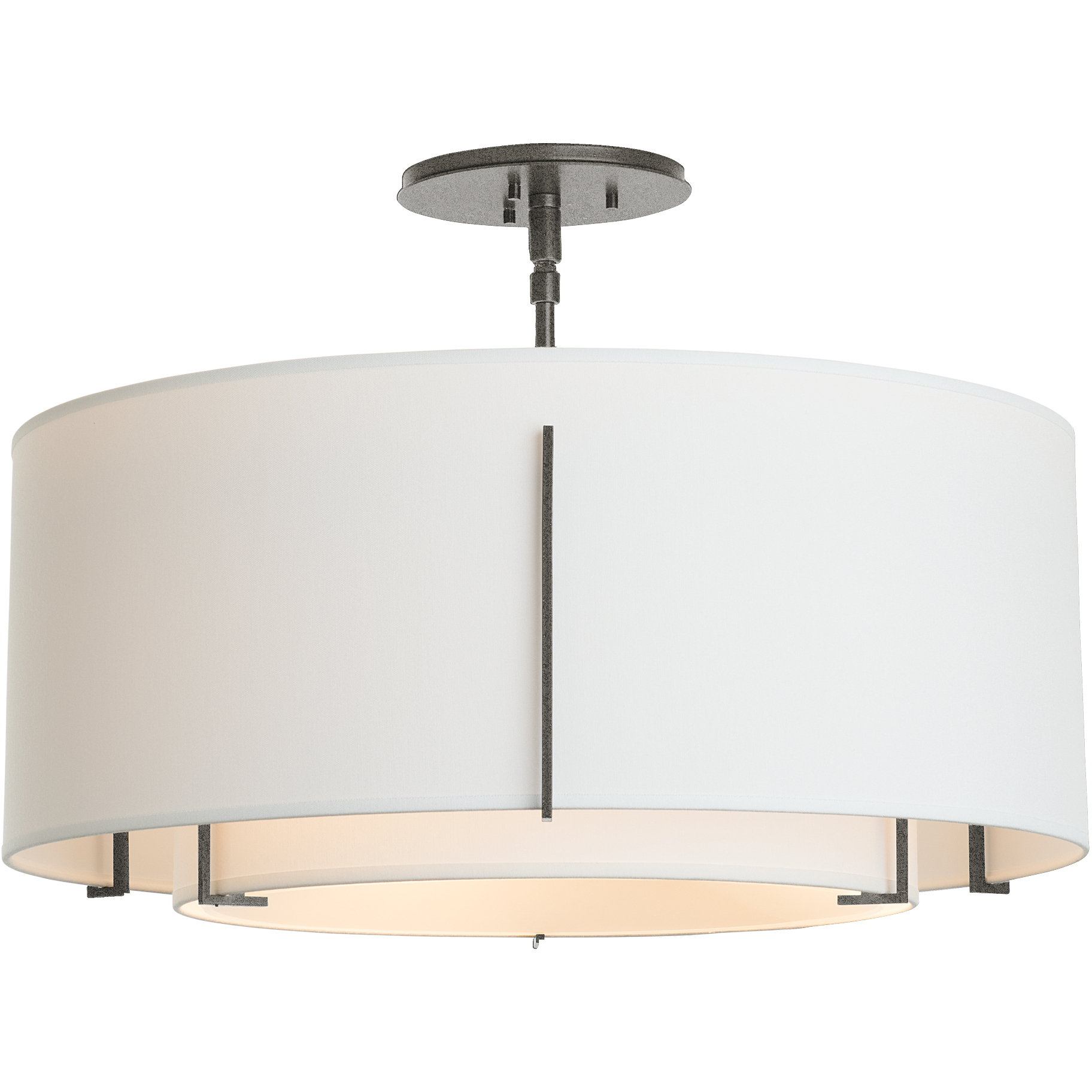 Exos 3 Light 22.9 inch Natural Iron Semi-Flush Ceiling Light in Natural Anna