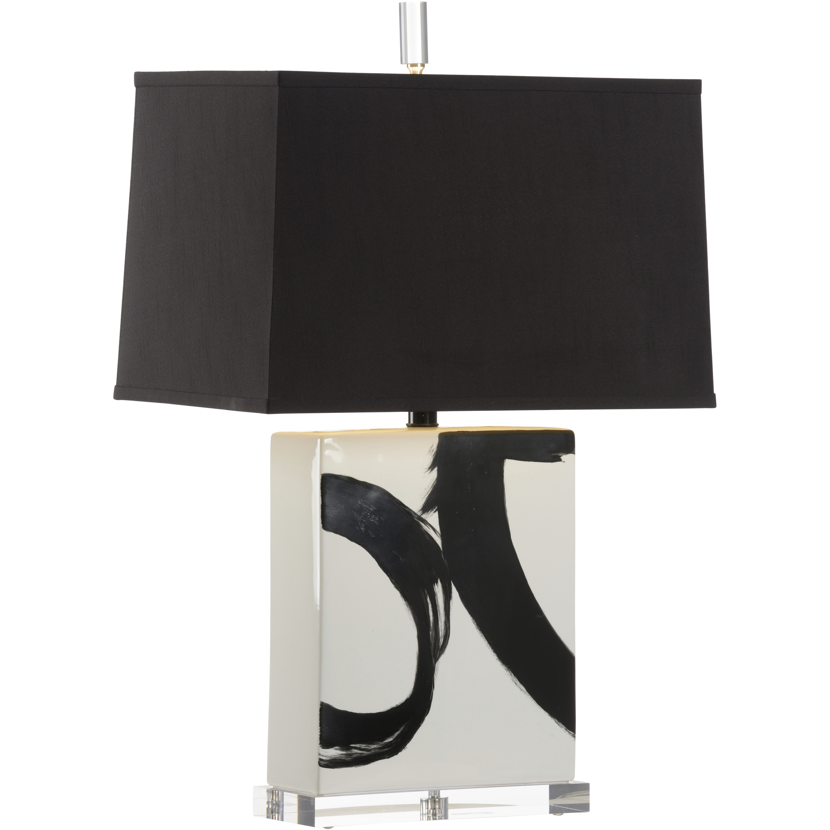 Abstract Composition I 18 inch 100.00 watt White/Cream and Black Table Lamp Portable Light