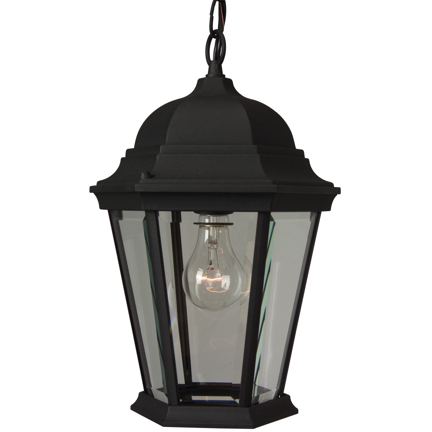 Straight Glass 1 Light 10 inch Textured Black Outdoor Pendant in Textured Matte Black, Medium