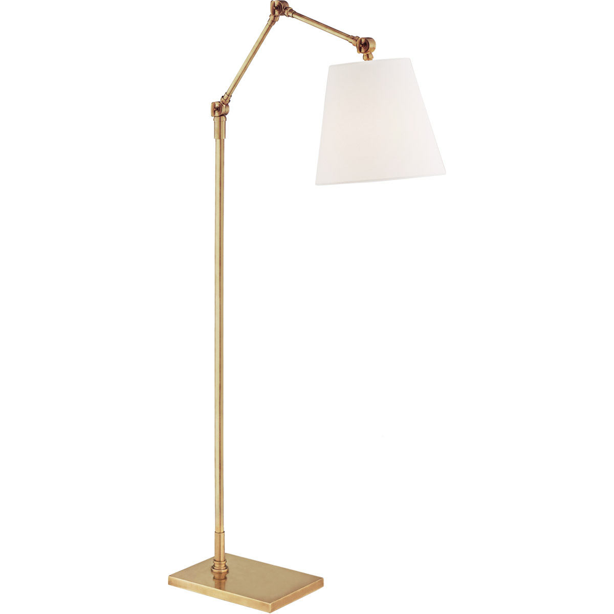Suzanne Kasler Graves 50 inch 100 watt Hand-Rubbed Antique Brass Articulating Floor Lamp Portable Light