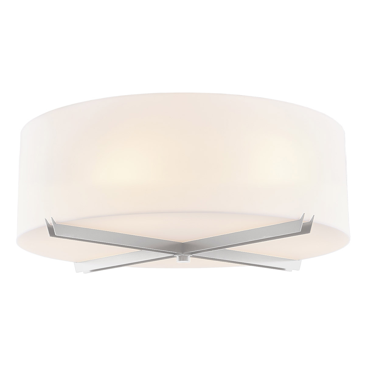 EVOLV 18 inch Brushed Nickel Flush-Mount Ceiling Light, Crossbar Family