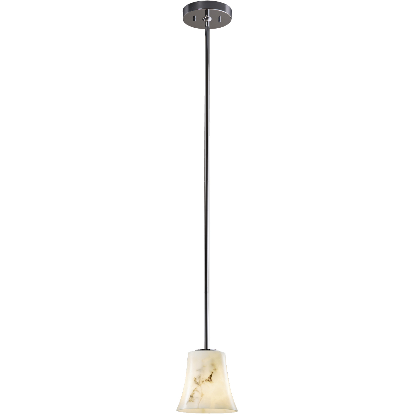 Lumenaria 1 Light 5.75 inch Brushed Nickel Pendant Ceiling Light in Rigid Stem Kit, Round Flared, Incandescent