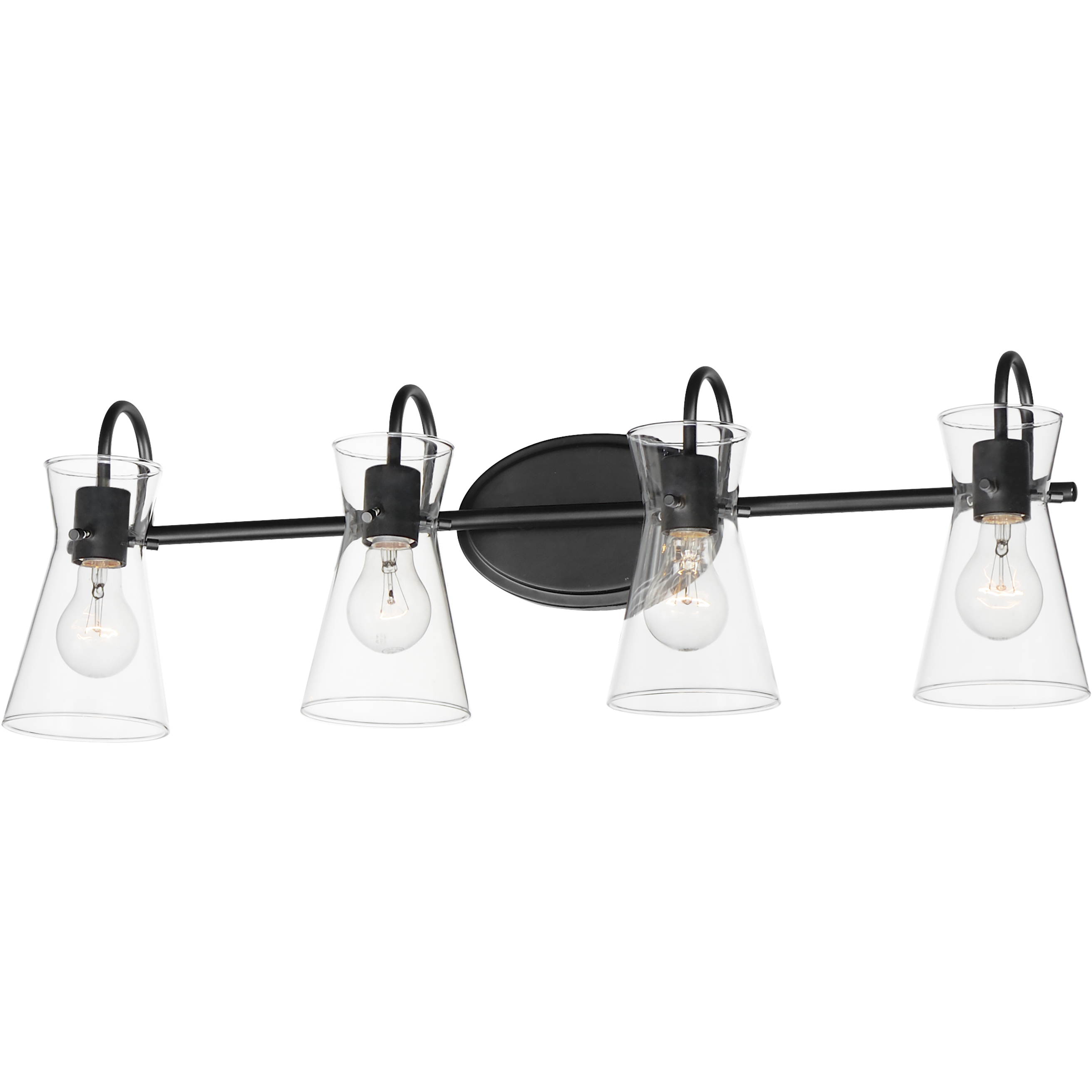 Ava 4 Light 30.7 inch Black Bath Vanity Wall Light