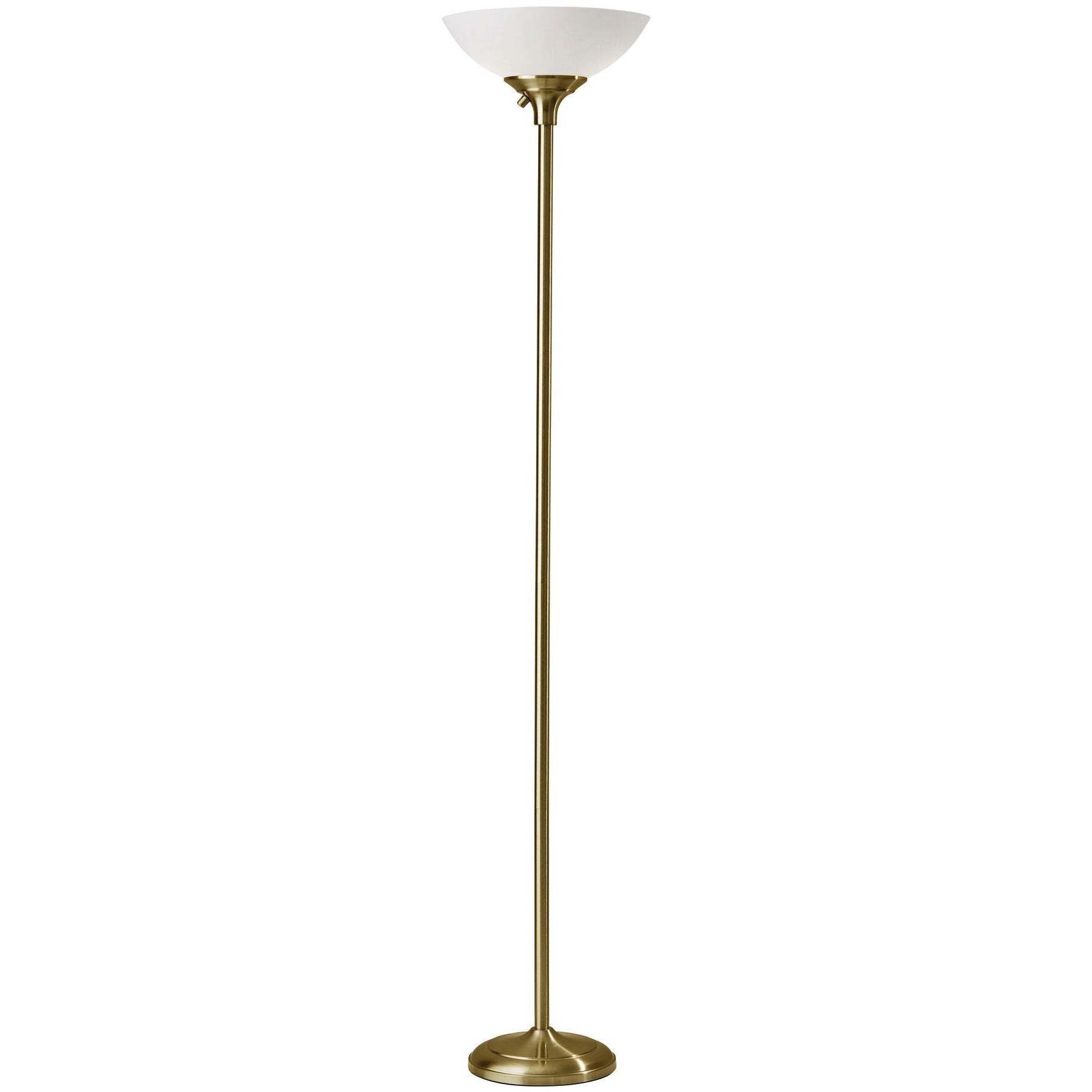 Glenn 71 inch 150 watt Antique Brass Floor Lamp Portable Light