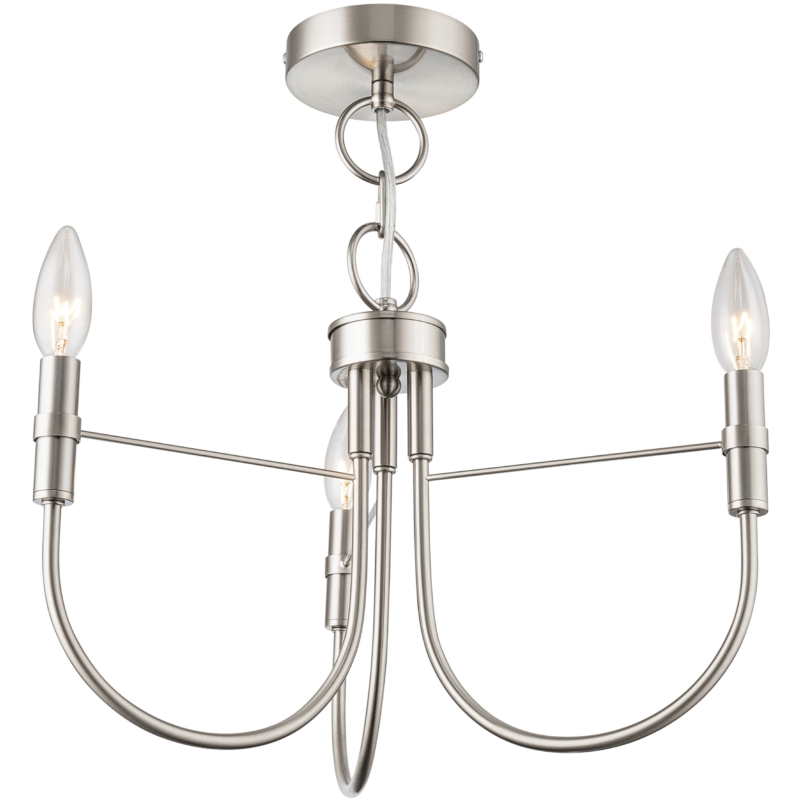 Foundry 3 Light 18.11 inch Brushed Nickel Pendant Ceiling Light