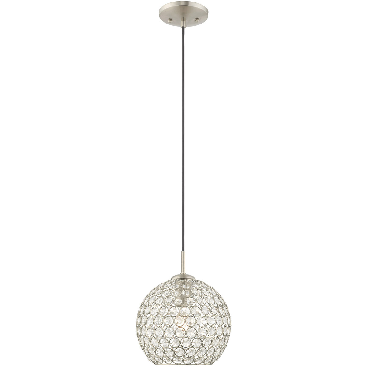 Cassandra 1 Light 8.75 inch Brushed Nickel Mini Pendant Ceiling Light