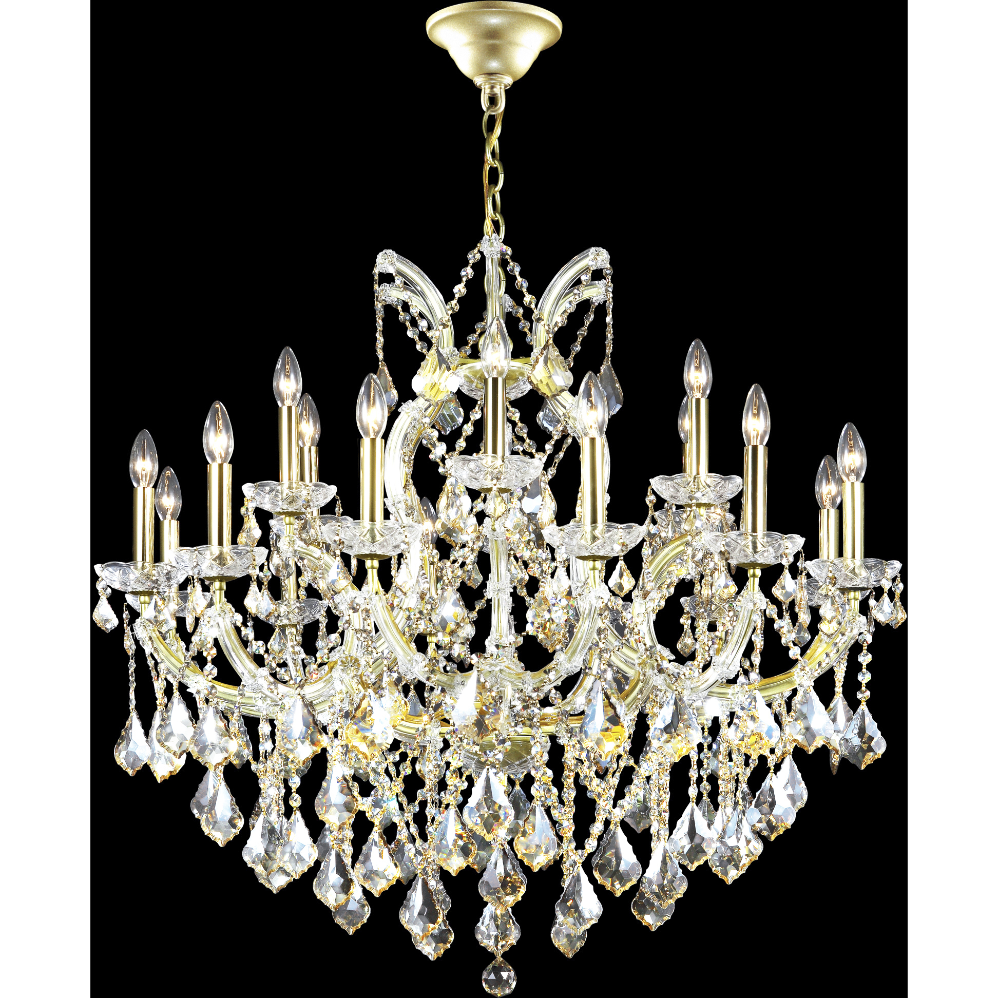 Maria Theresa 18 Light 37 inch Gold Lustre Chandelier Ceiling Light