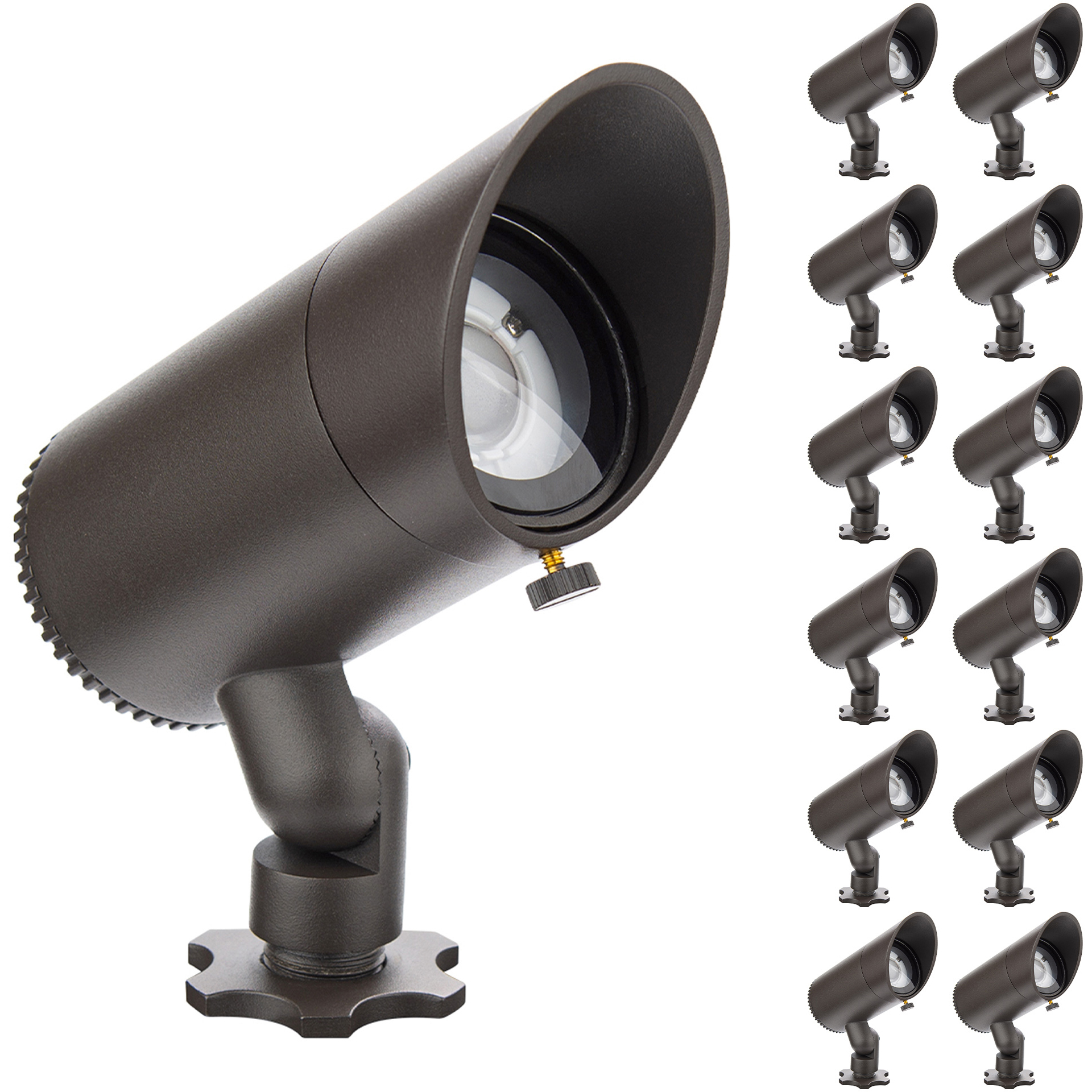 WAC InterBeam Bronze Low Voltage Accent Light-Multi Pack in 3W 250 Lumens (Pack of 12), 2700K Warm LED, WAC Landscape