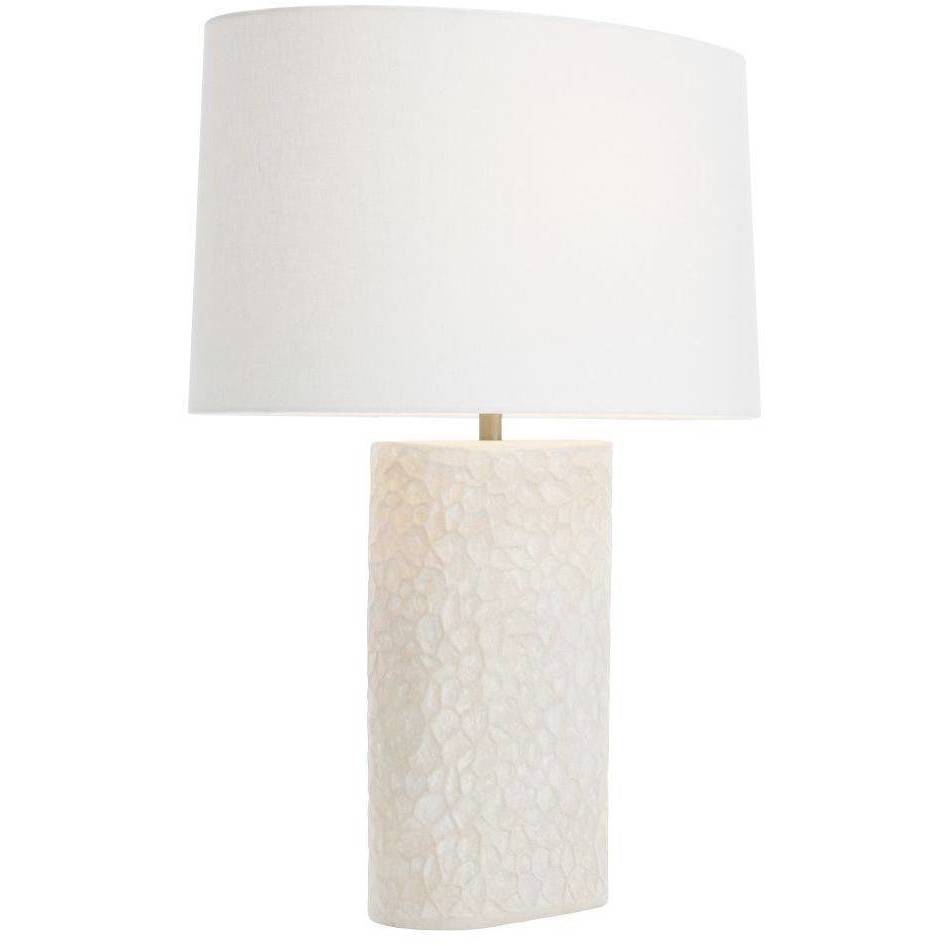 Felicity 28 inch 60 watt Egg Shell and Antique Brass Lamp Portable Light