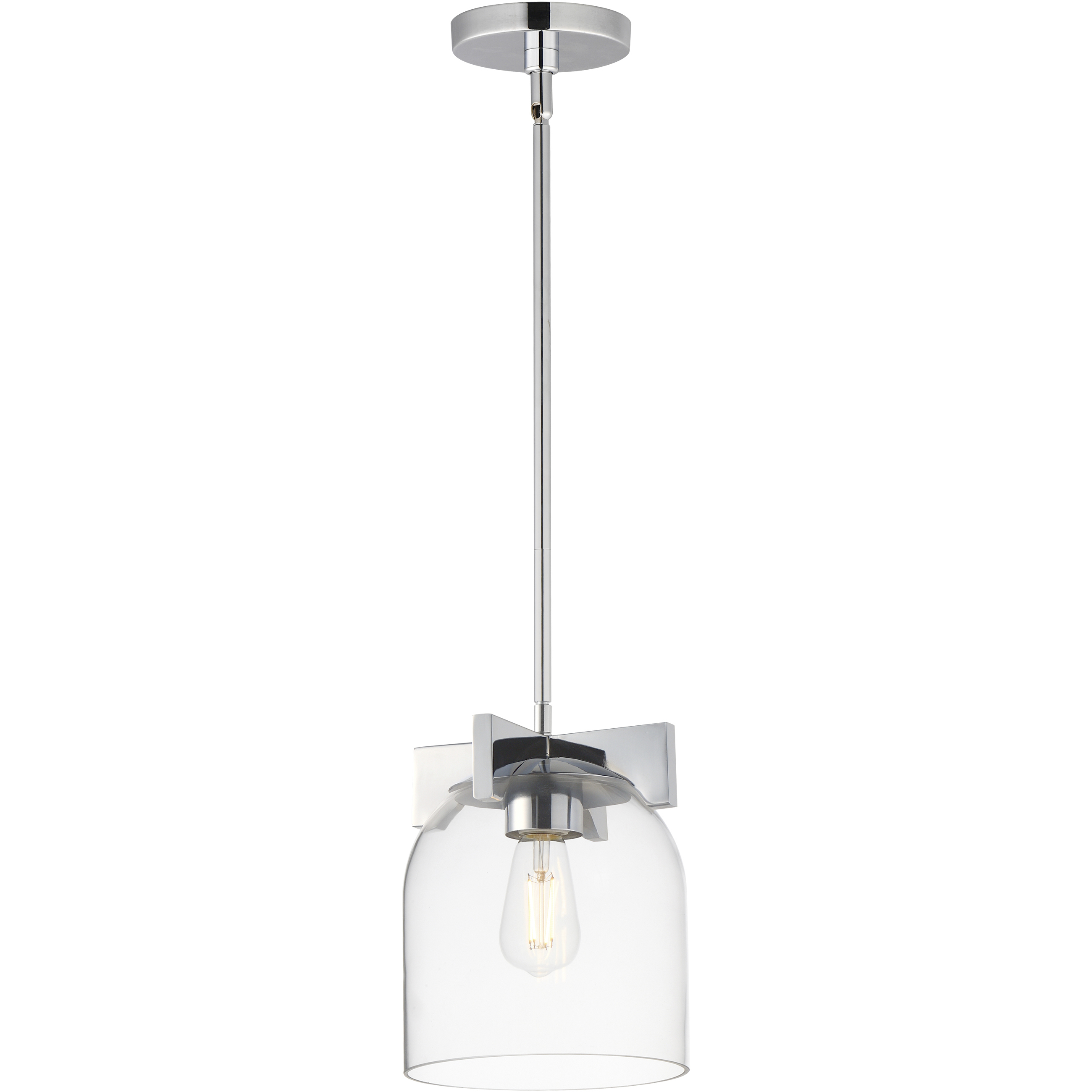 Scoop 1 Light 8 inch Polished Chrome Single Pendant Ceiling Light in Clear
