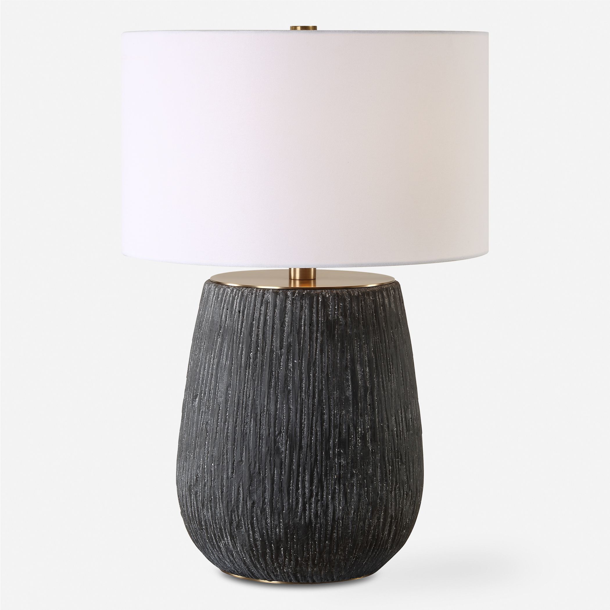 Americana 29 inch 150.00 watt Aged Black With Light Gray Antiquing and Brass Table Lamp Portable Light