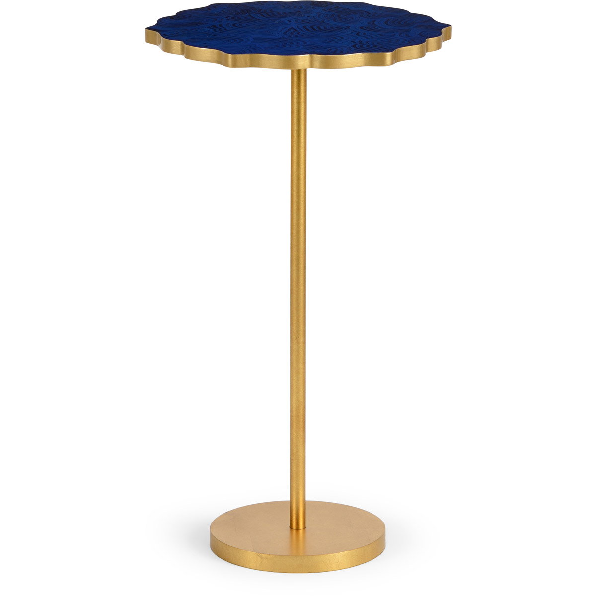 Chelsea House 25 X 14 inch Gold Leaf/Blue Lapis Side Table