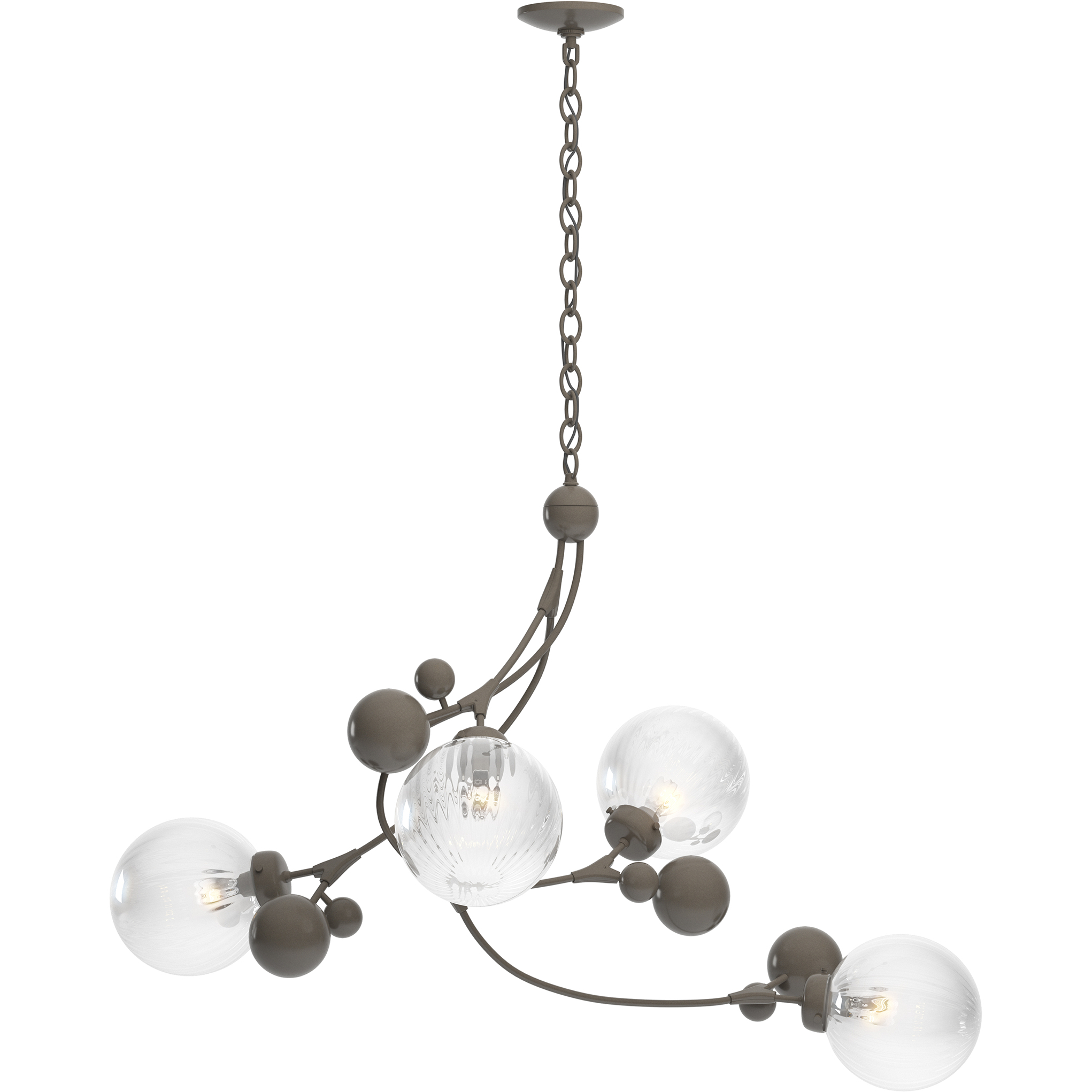 Sprig 4 Light 20.5 inch Dark Smoke Pendant Ceiling Light in Water