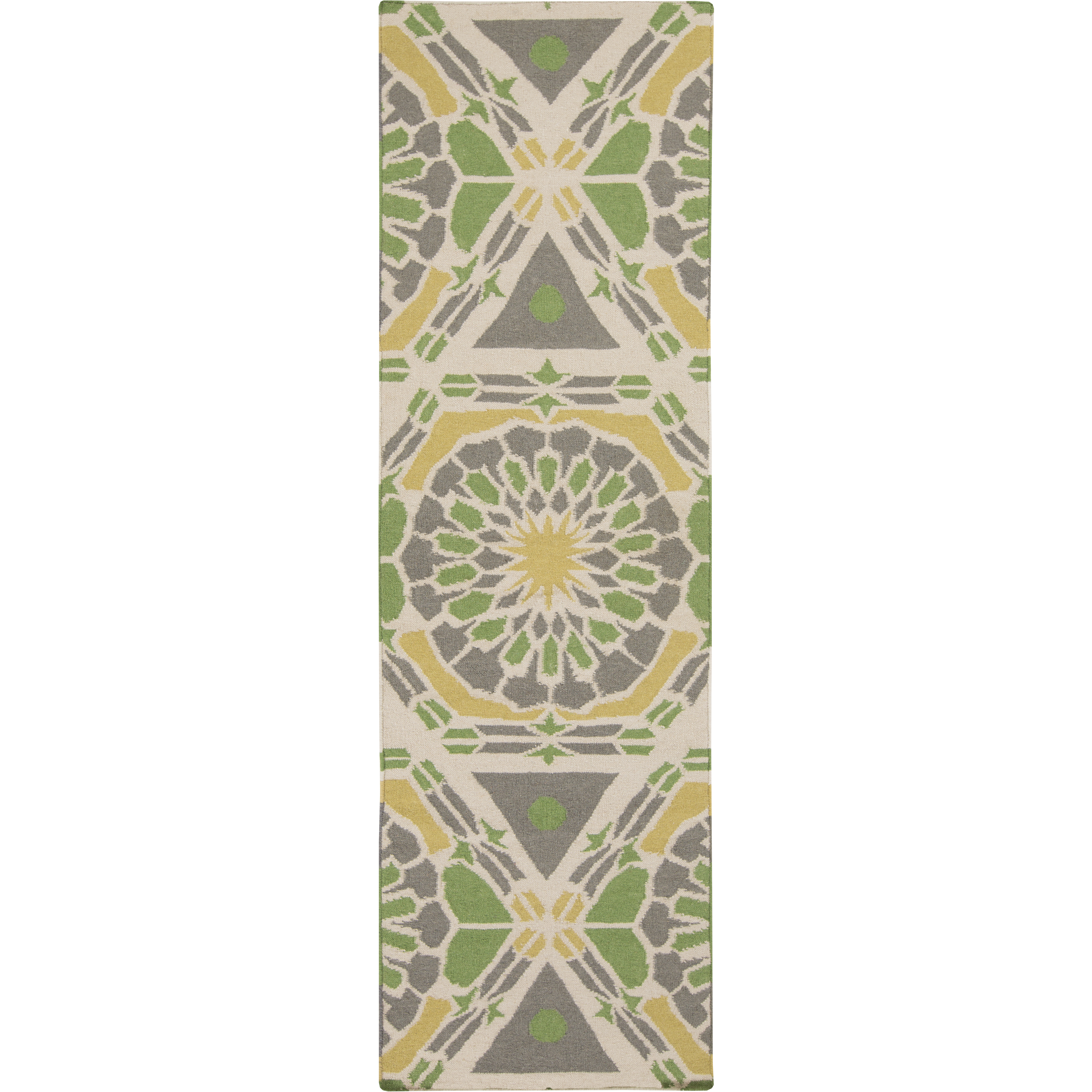 Frontier 96 X 30 inch Grass Green, Olive, Charcoal Rug