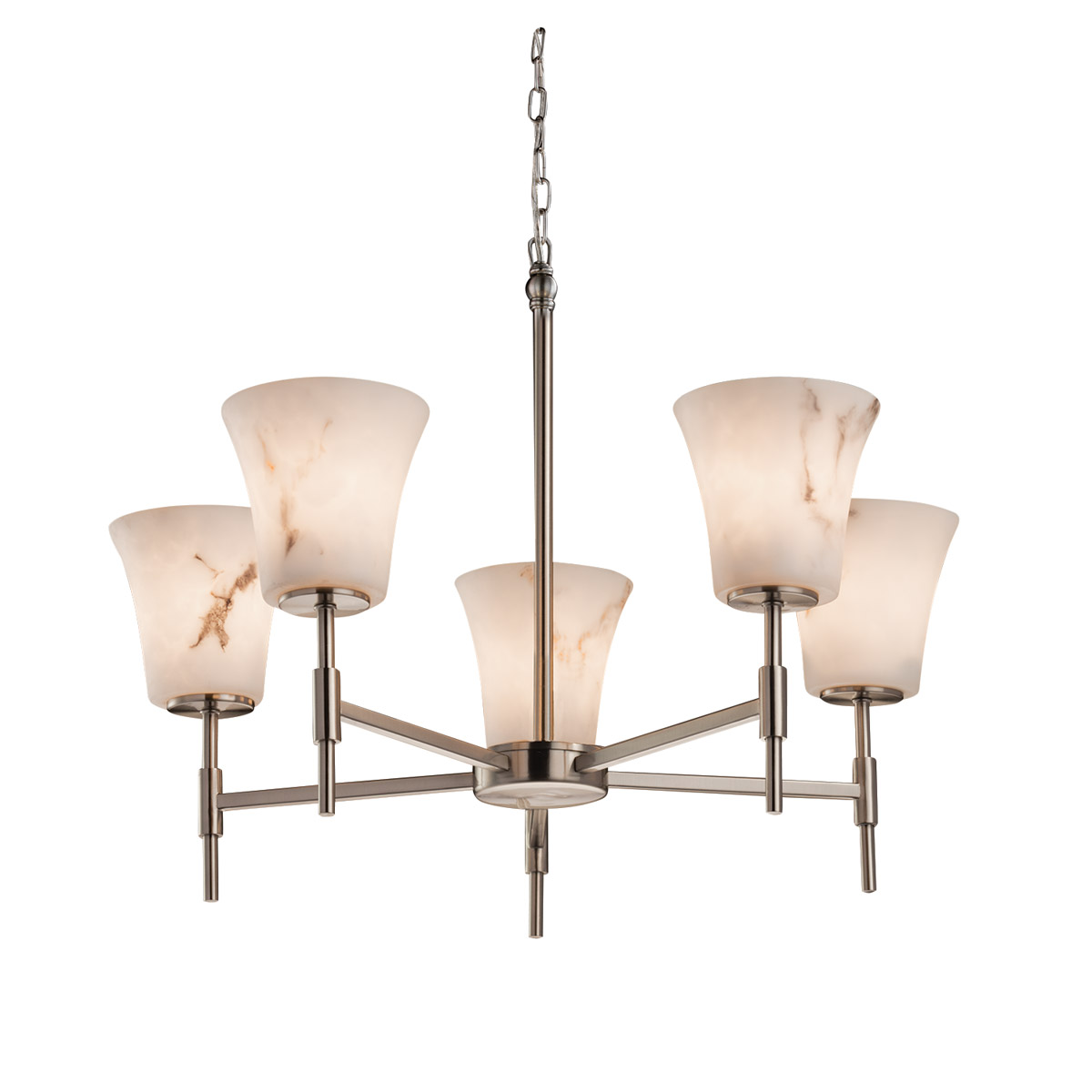LumenAria LED 24 inch Brushed Nickel Chandelier Ceiling Light in 3500 Lm LED, Cylinder with Flat Rim