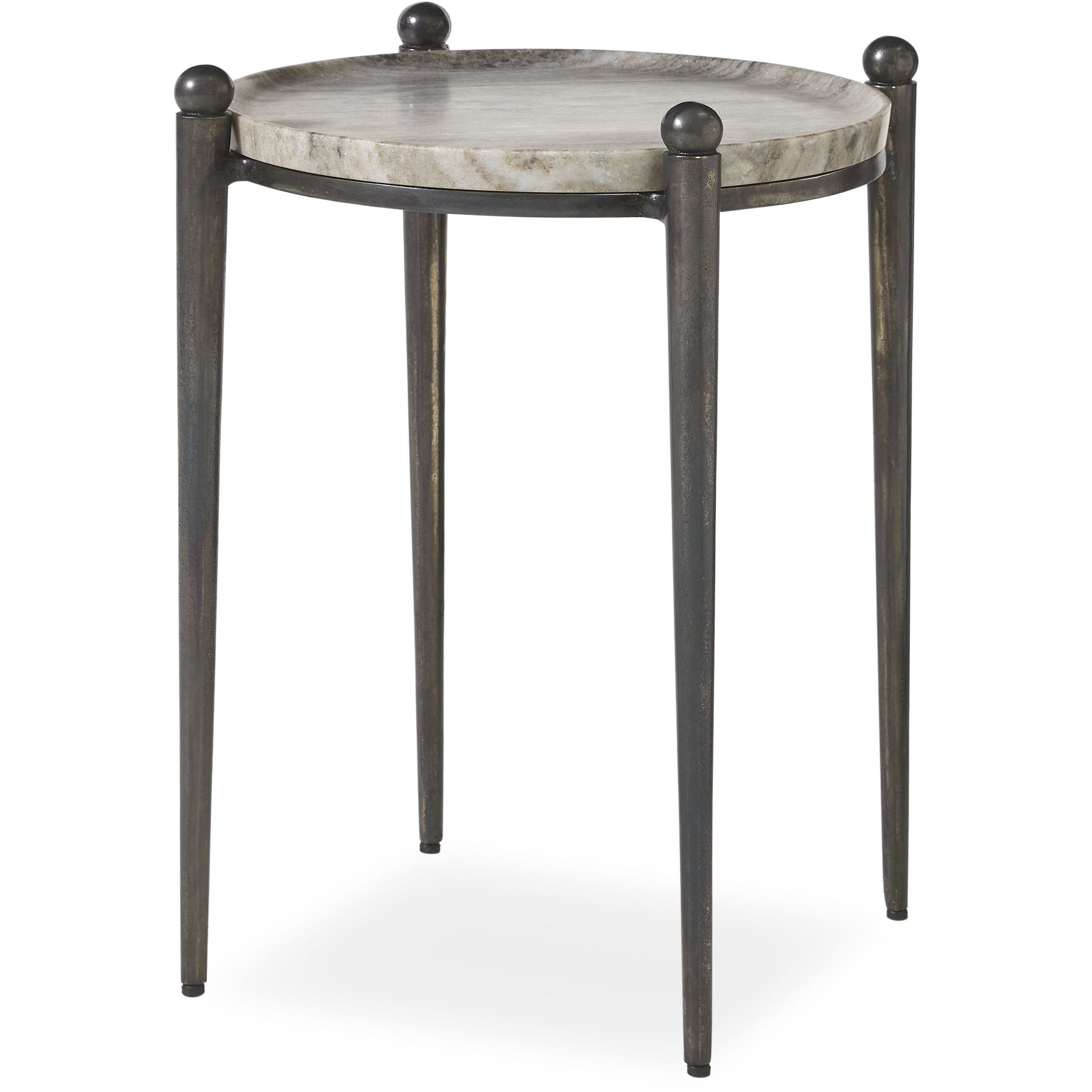 Nahunta 22 X 18 inch Dark Bronze and Travertine Accent Table