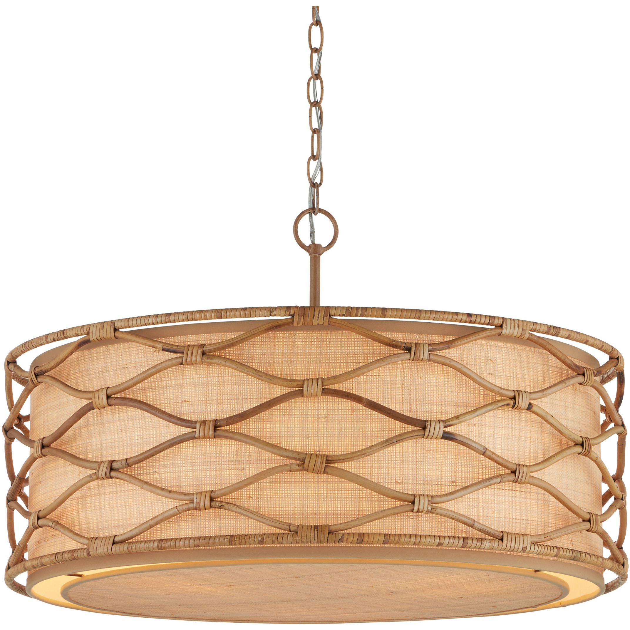 Partita 3 Light 28.25 inch Saddle Tan Pendant Ceiling Light