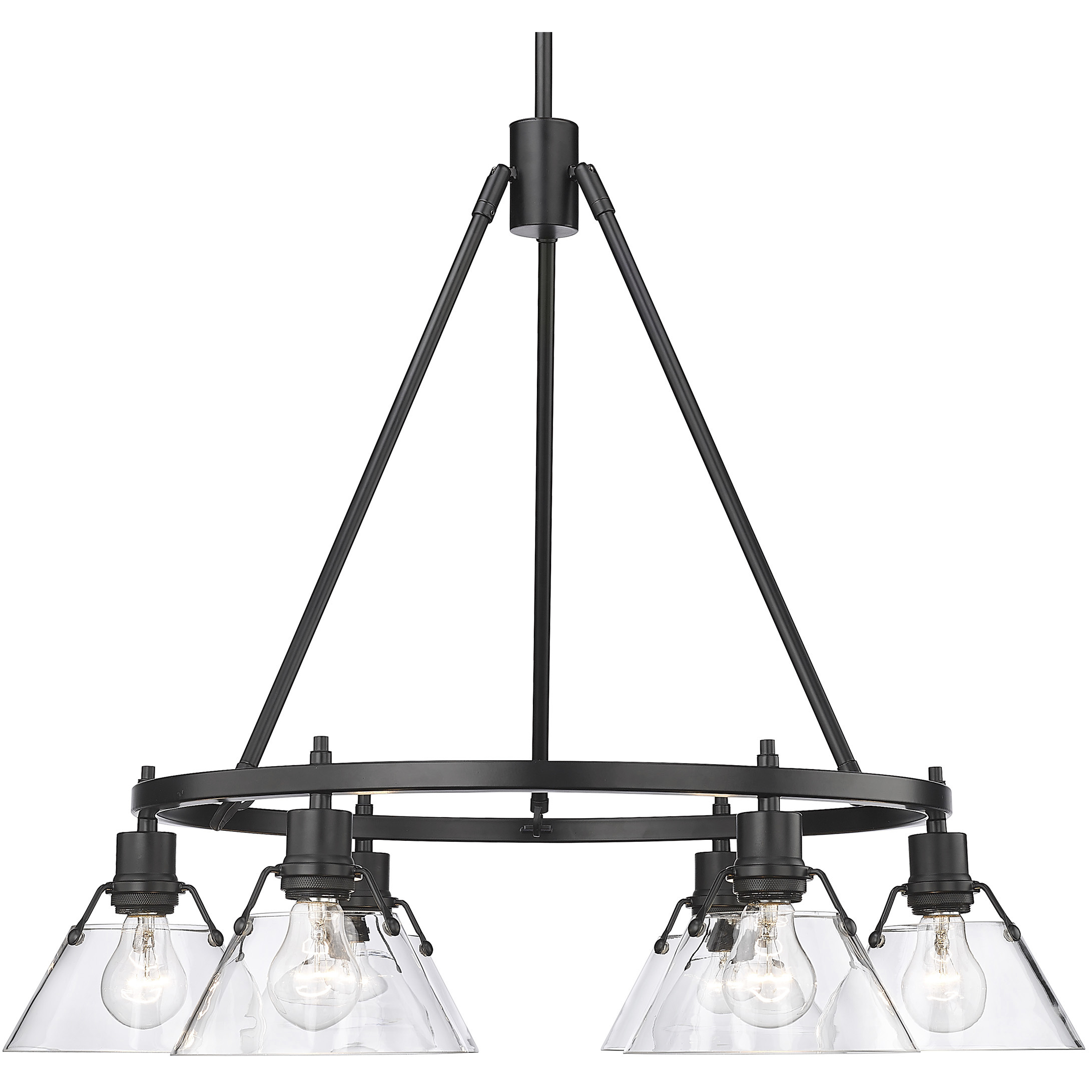 Yep Orwell 6 Light 29 inch Matte Black Chandelier Ceiling Light in Clear Glass