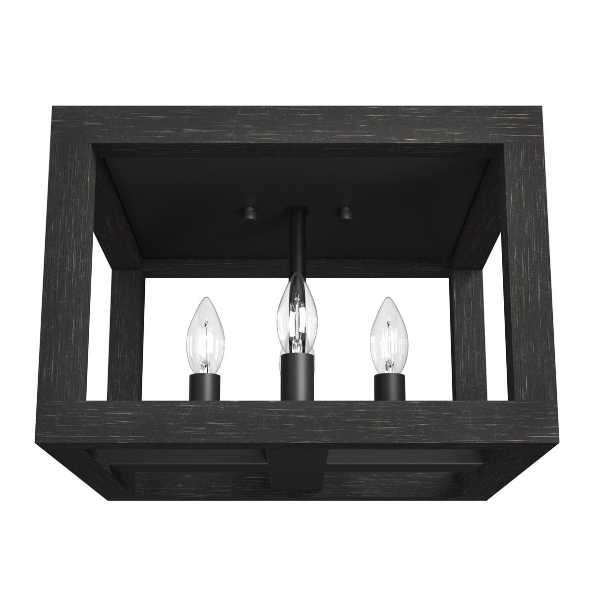 Squire Manor 4 Light 12 inch Matte Black Flush Mount Ceiling Light