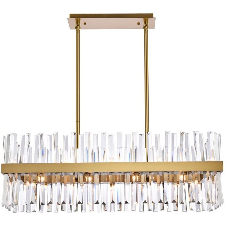 Serephina 20 Light 36 inch Satin Gold Linear Chandelier Ceiling Light