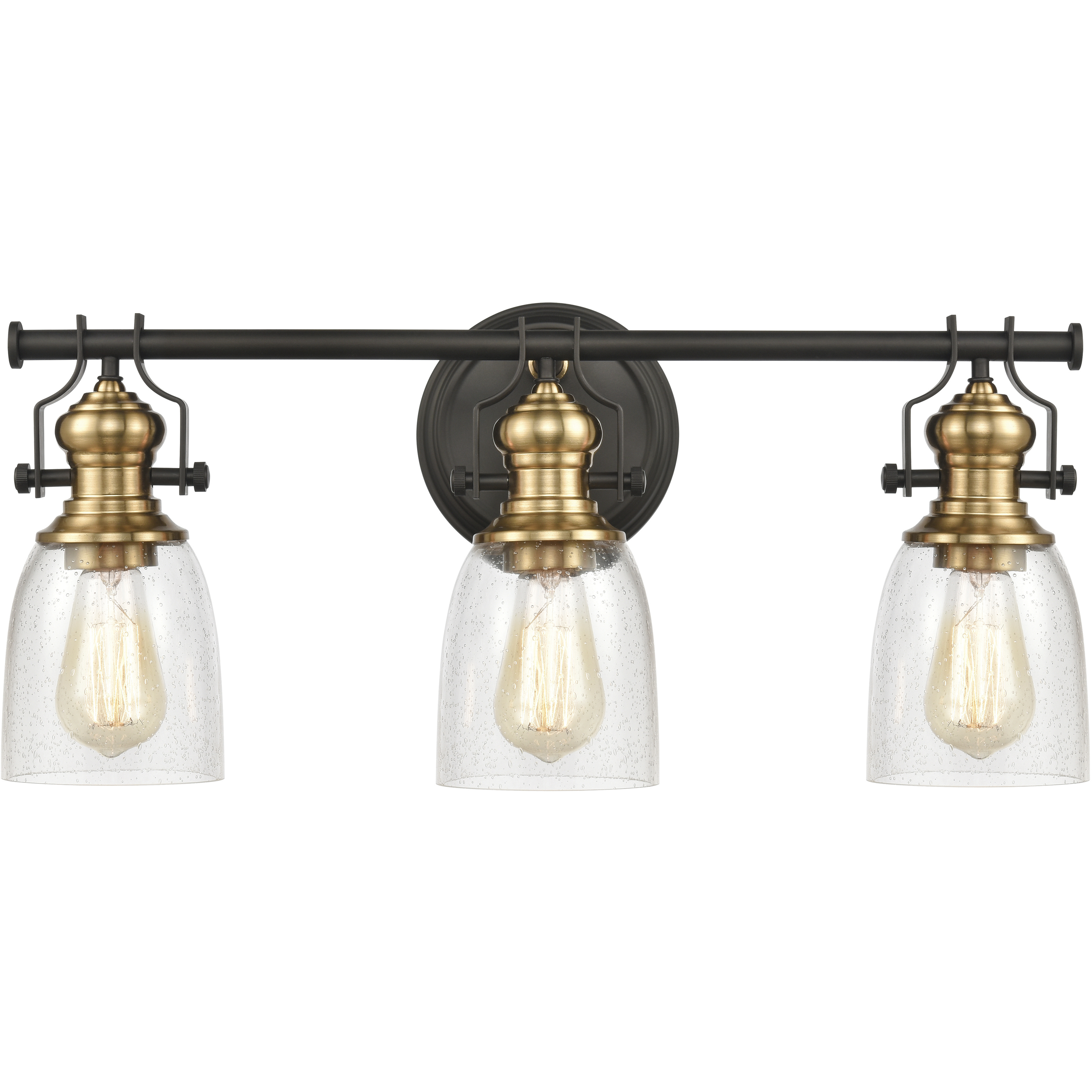 Chadwick Vanity Light Wall Light in Oil Rubbed Bronze with Satin Brass