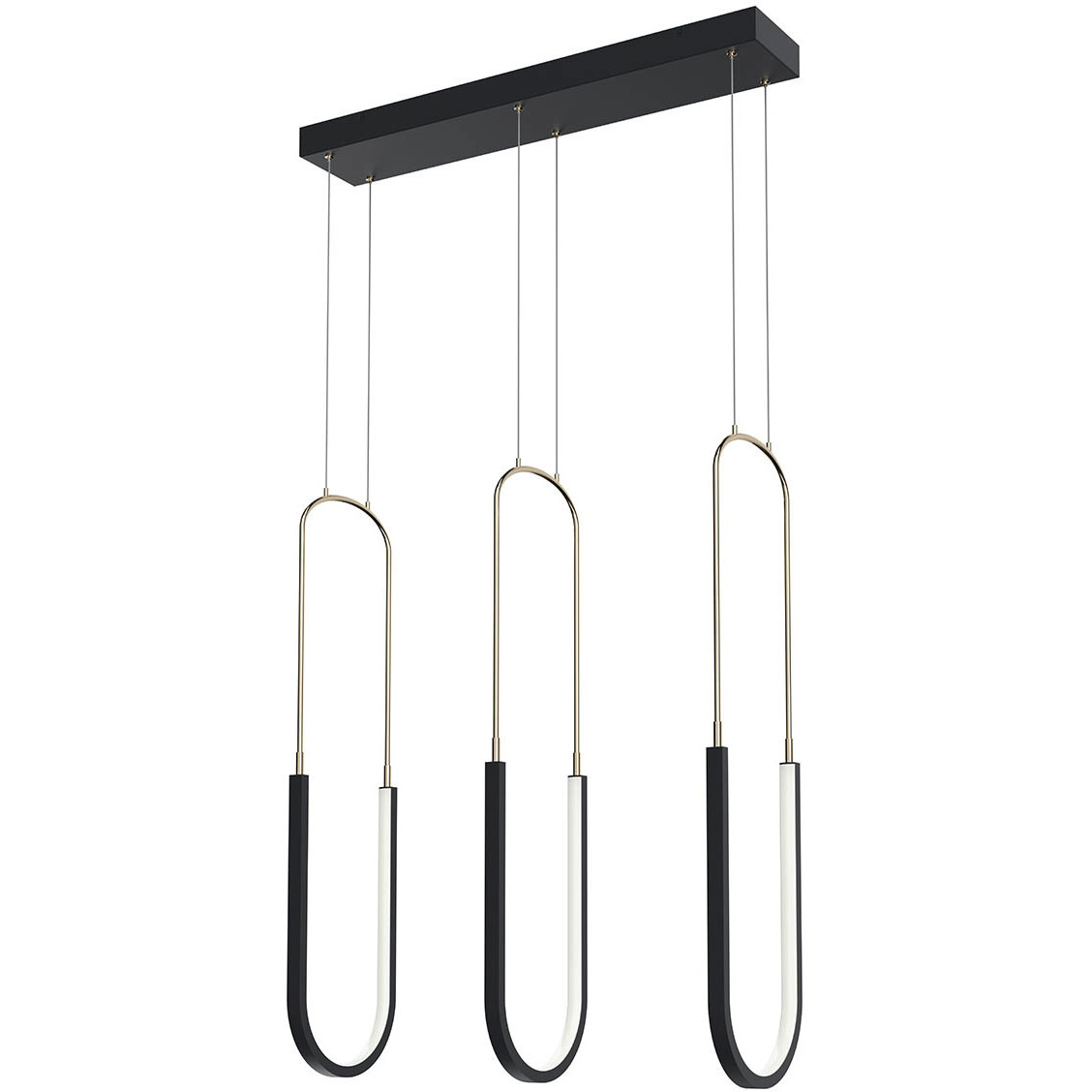 Wayan LED 23.78 inch Matte Black Chandelier Ceiling Light, Linear (Single)