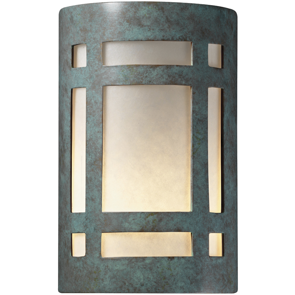 Ambiance LED 9.5 inch Verde Patina Outdoor Wall Sconce in Incandescent