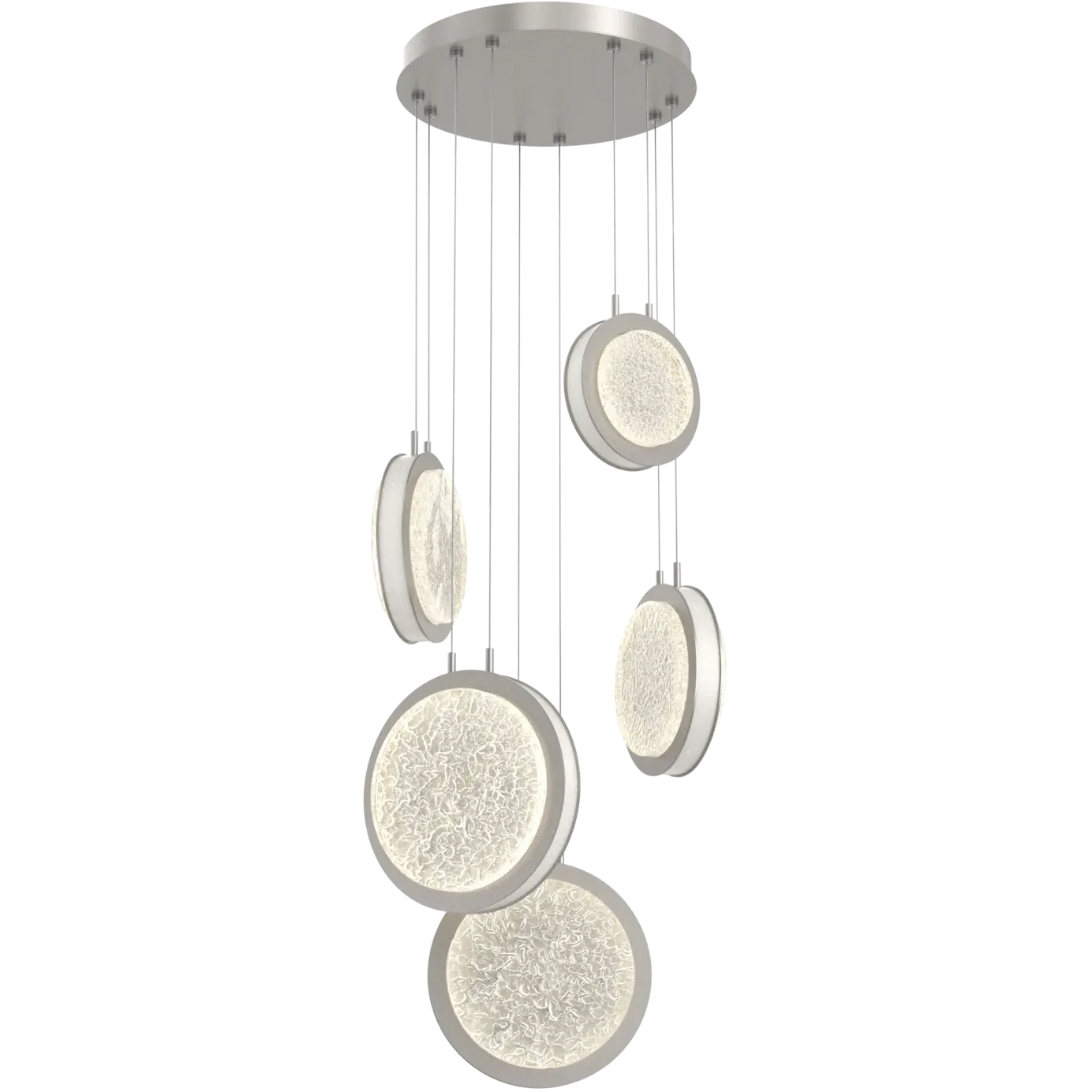 Iris LED 20 inch Metallic Beige Silver with Salt White Multi-Pendant Ceiling Light