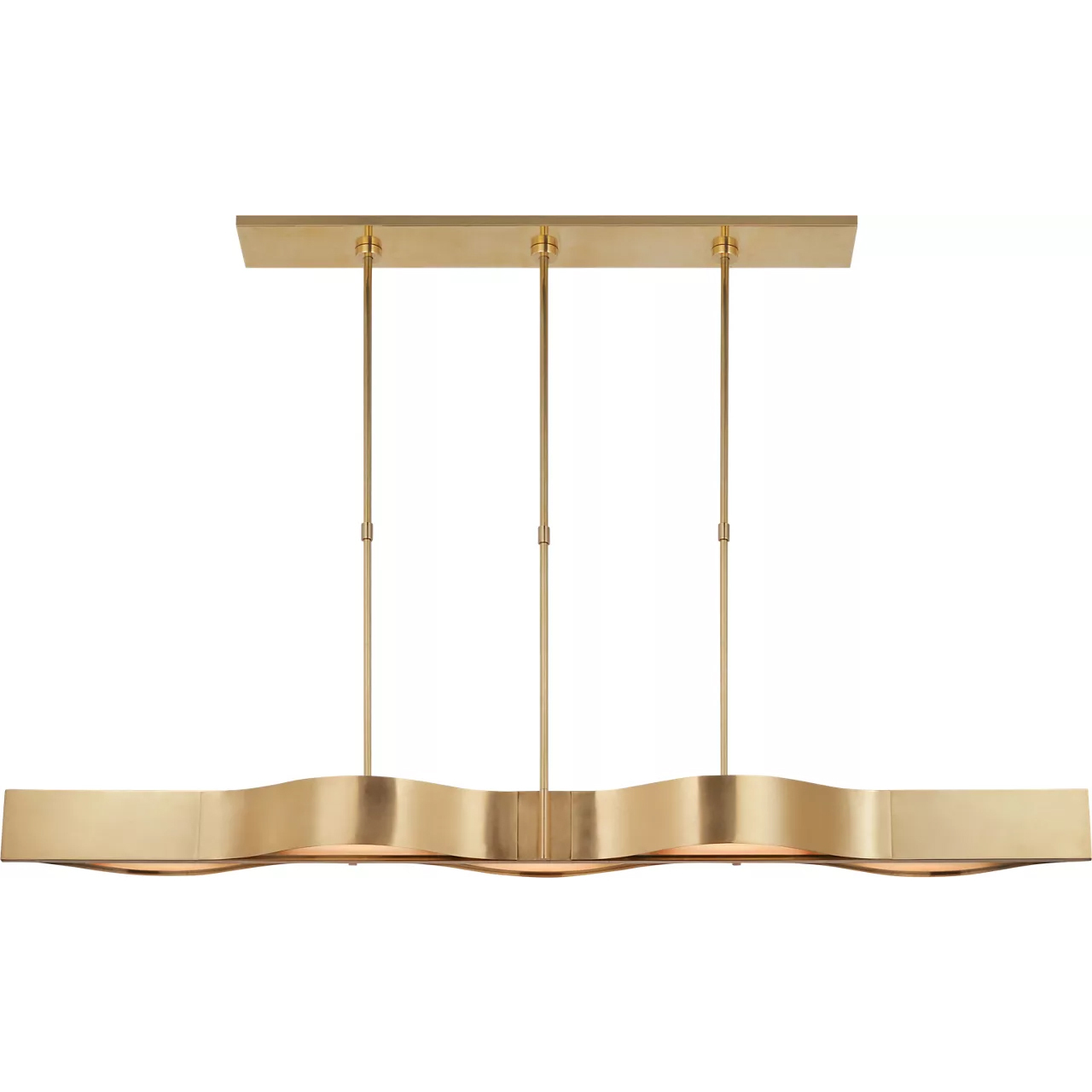 Kelly Wearstler Avant LED 60 inch Antique-Burnished Brass Linear Pendant Ceiling Light