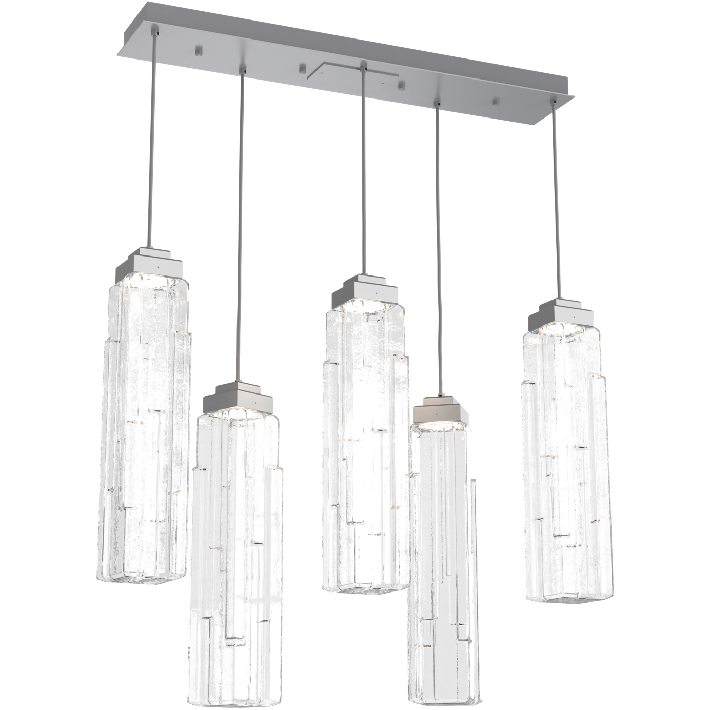 Ledgestone LED Classic Silver Linear Pendant Ceiling Light in 3000K LED, Multi-Pendant