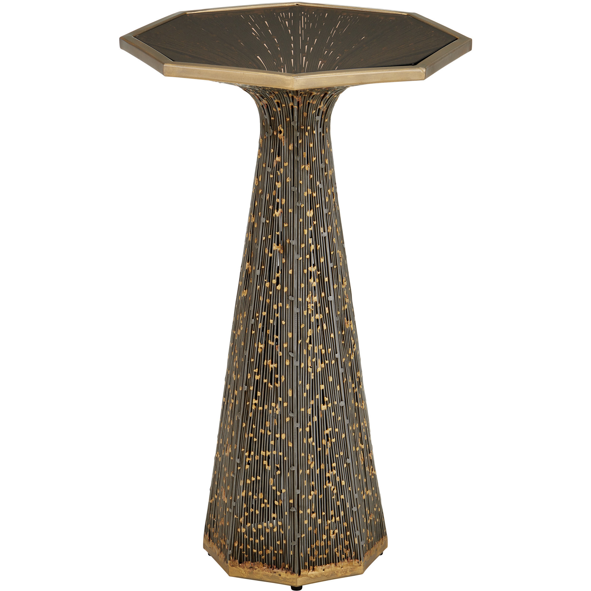 Castor 25 X 14.5 inch Iron and Bronze and Smoke Accent Table