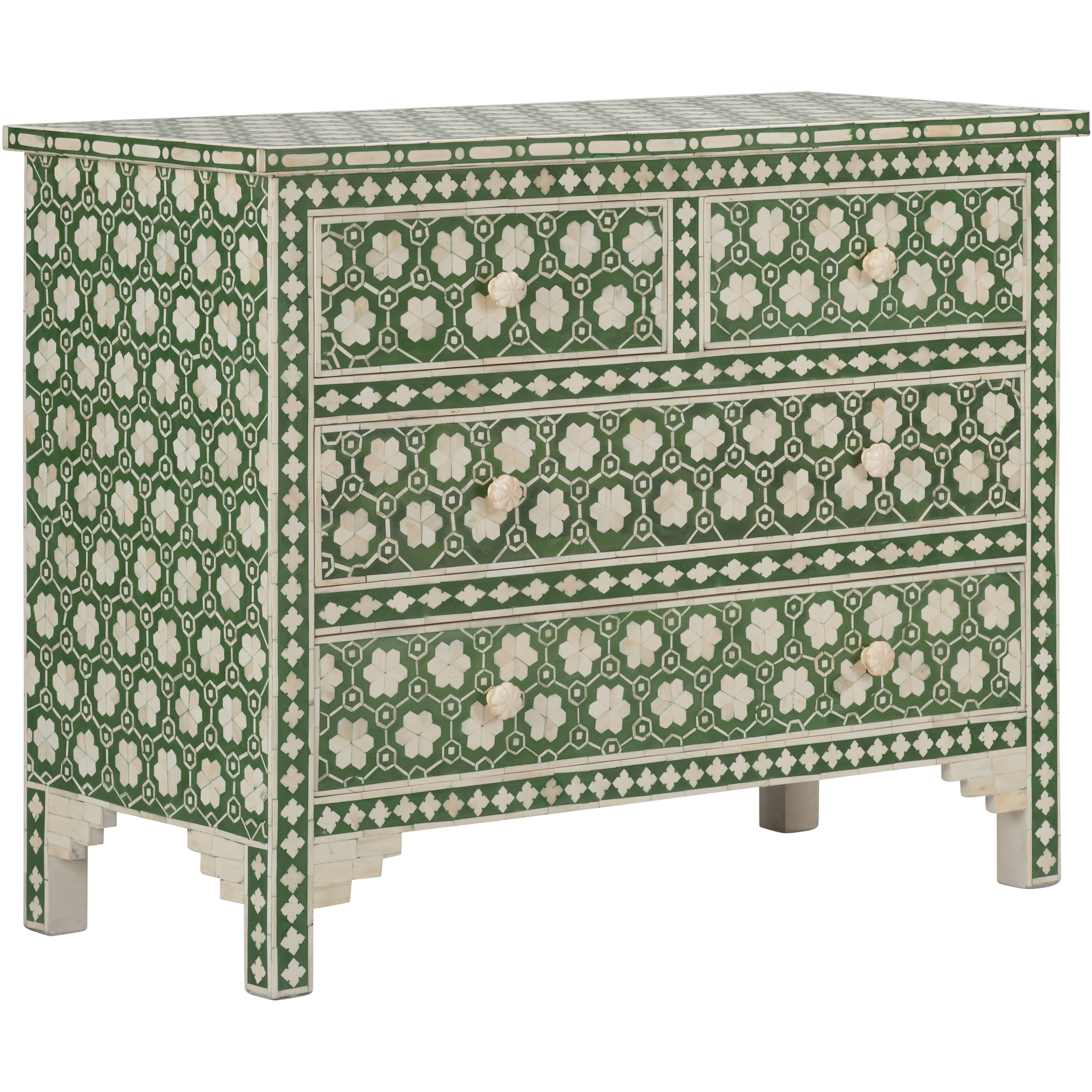 Clark Green and White/Cream Chest