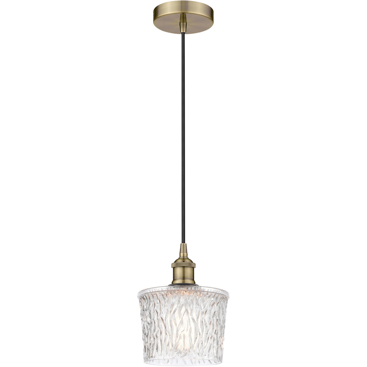 Edison Niagra 1 Light 7 inch Antique Brass Mini Pendant Ceiling Light