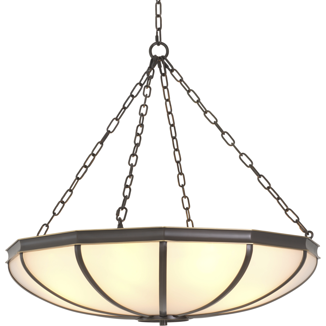 Jenkins 6 Light 31.5 inch Bronze and White Glass Pendant Ceiling Light