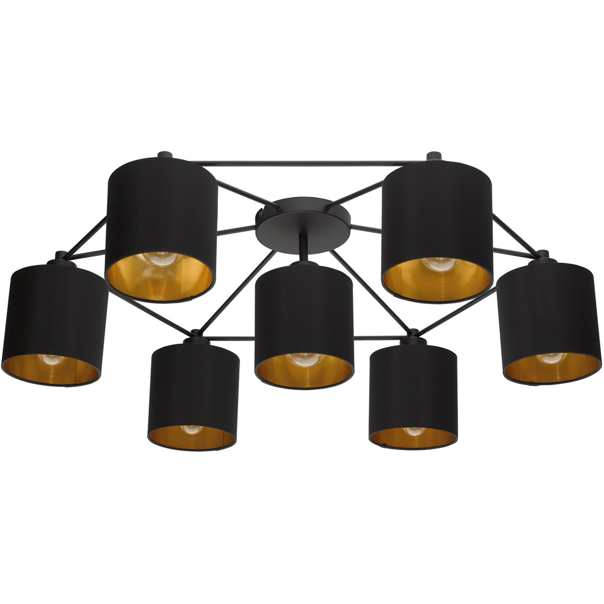 Staiti 7 Light 33.07 inch Black Semi Flush Mount Ceiling Light