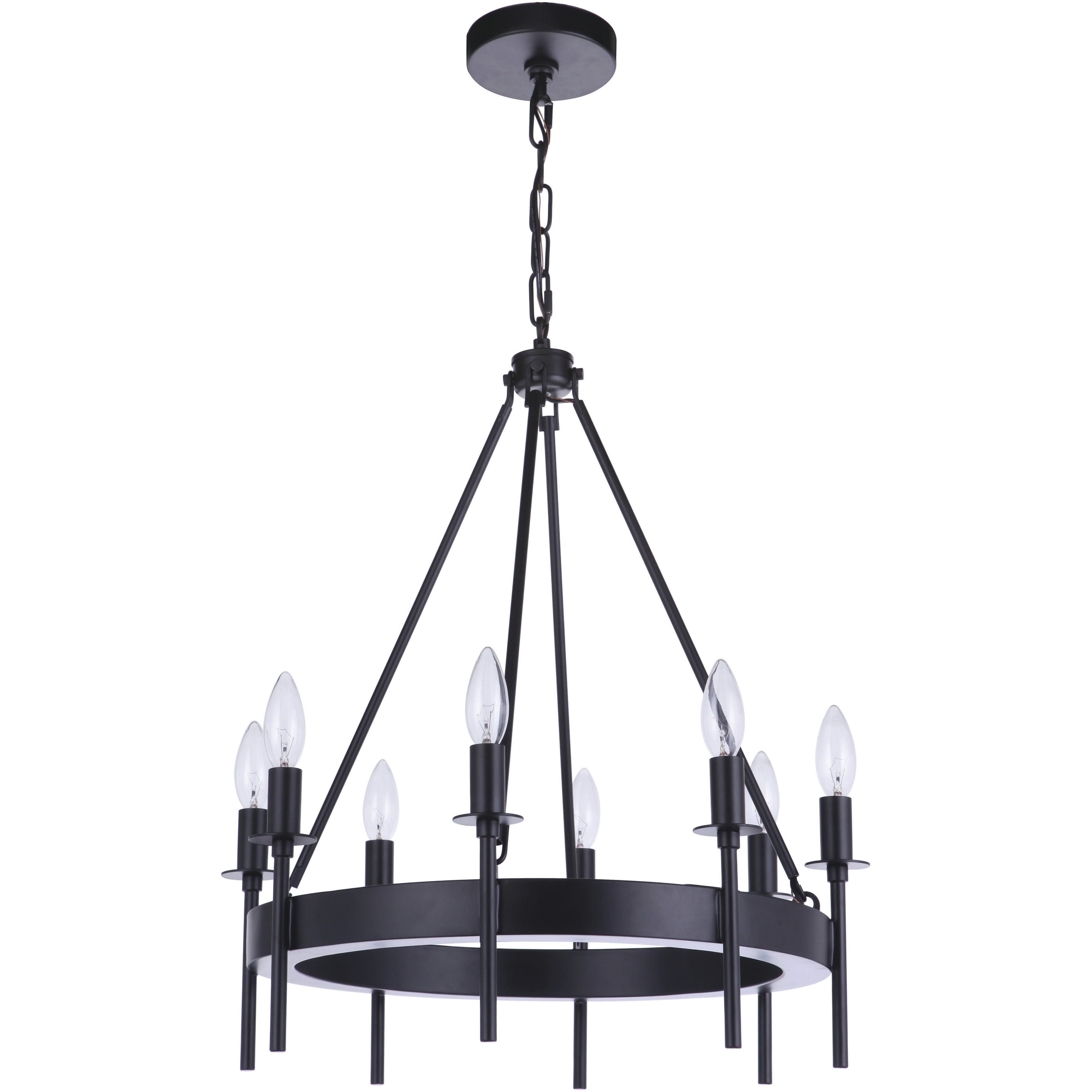 Larrson 8 Light 20.13 inch Flat Black Chandelier Ceiling Light