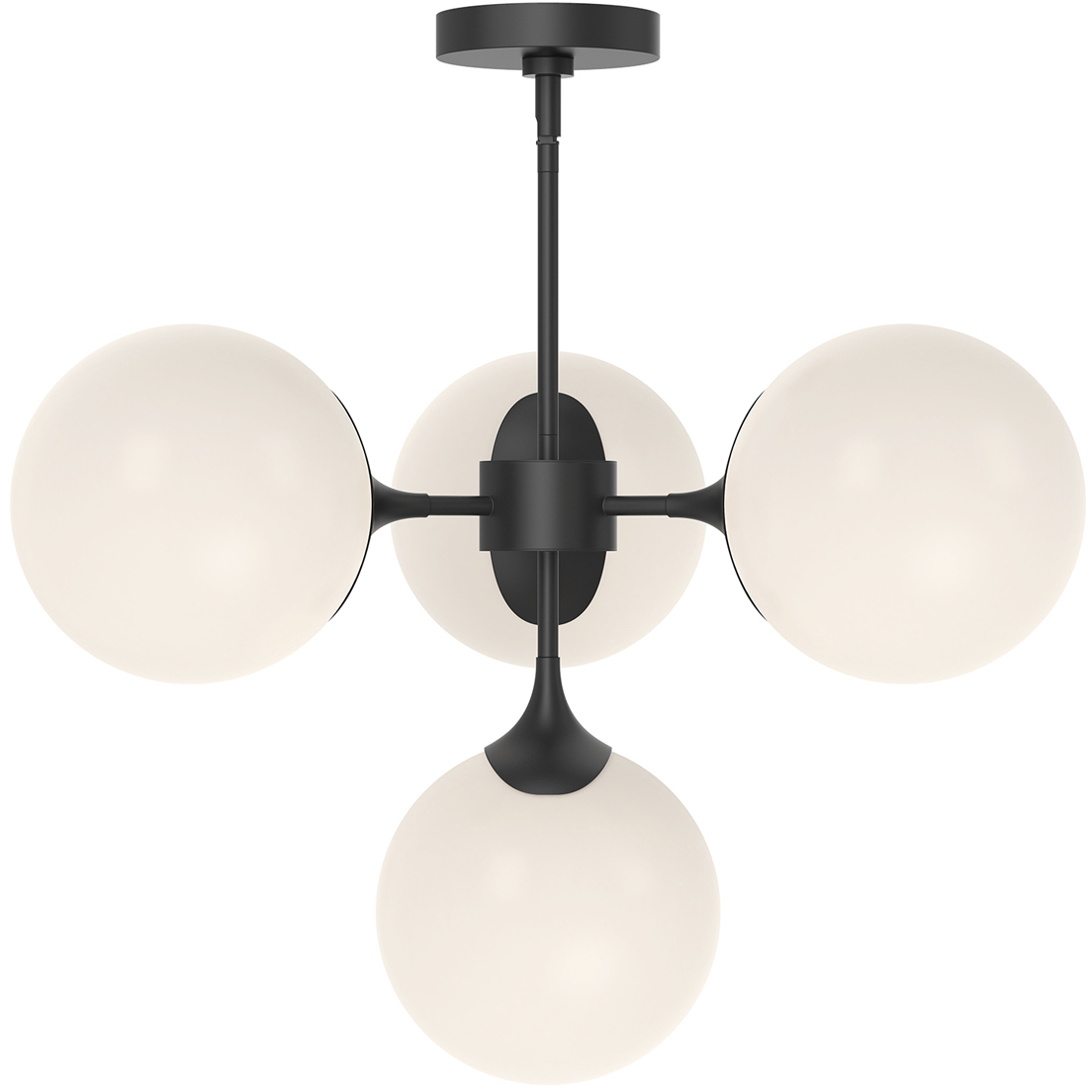 Alora Mood Nouveau 4 Light 26 inch Matte Black Chandelier Ceiling Light