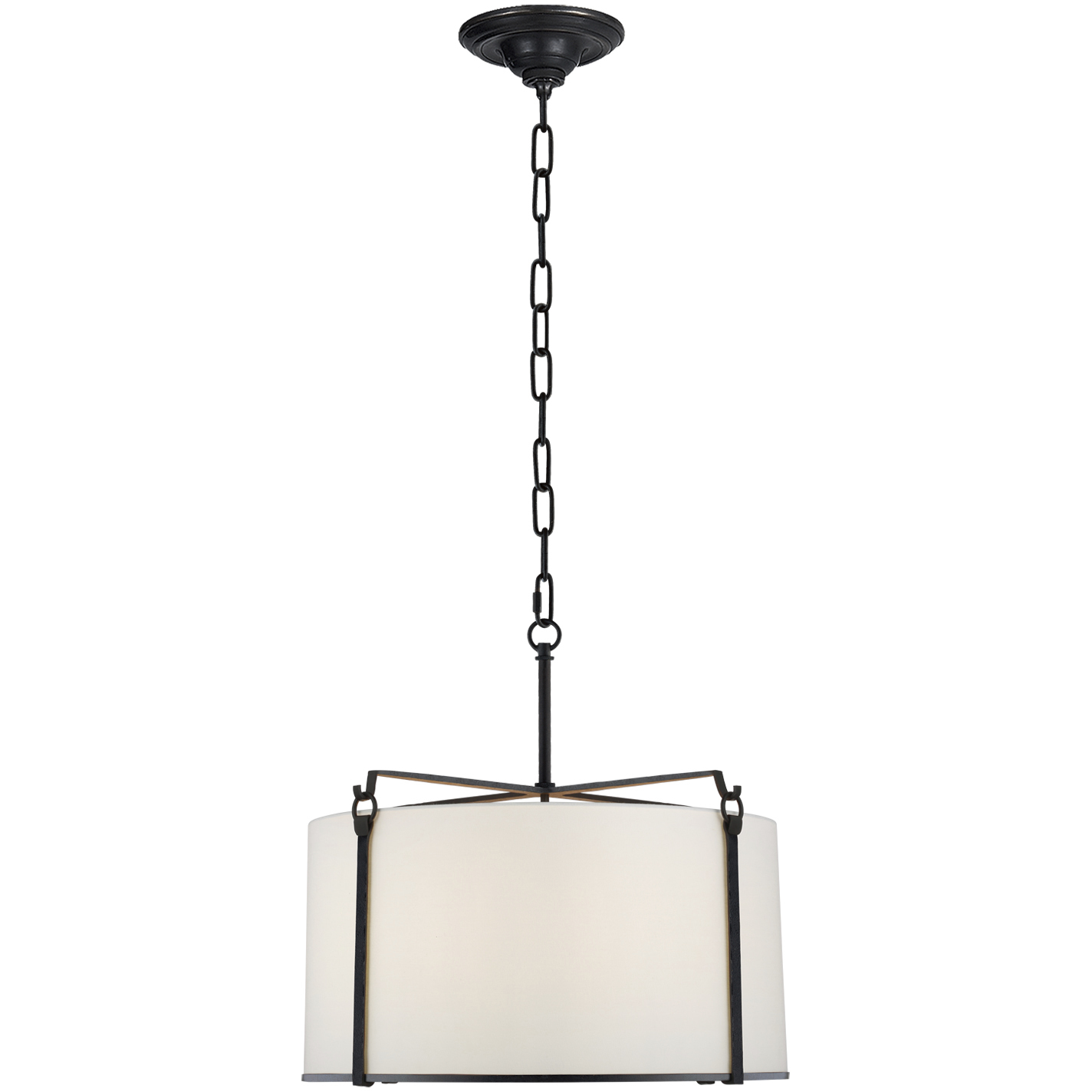 Ian K. Fowler Aspen 4 Light 19.75 inch Blackened Rust Hanging Shade Ceiling Light in Linen, Medium